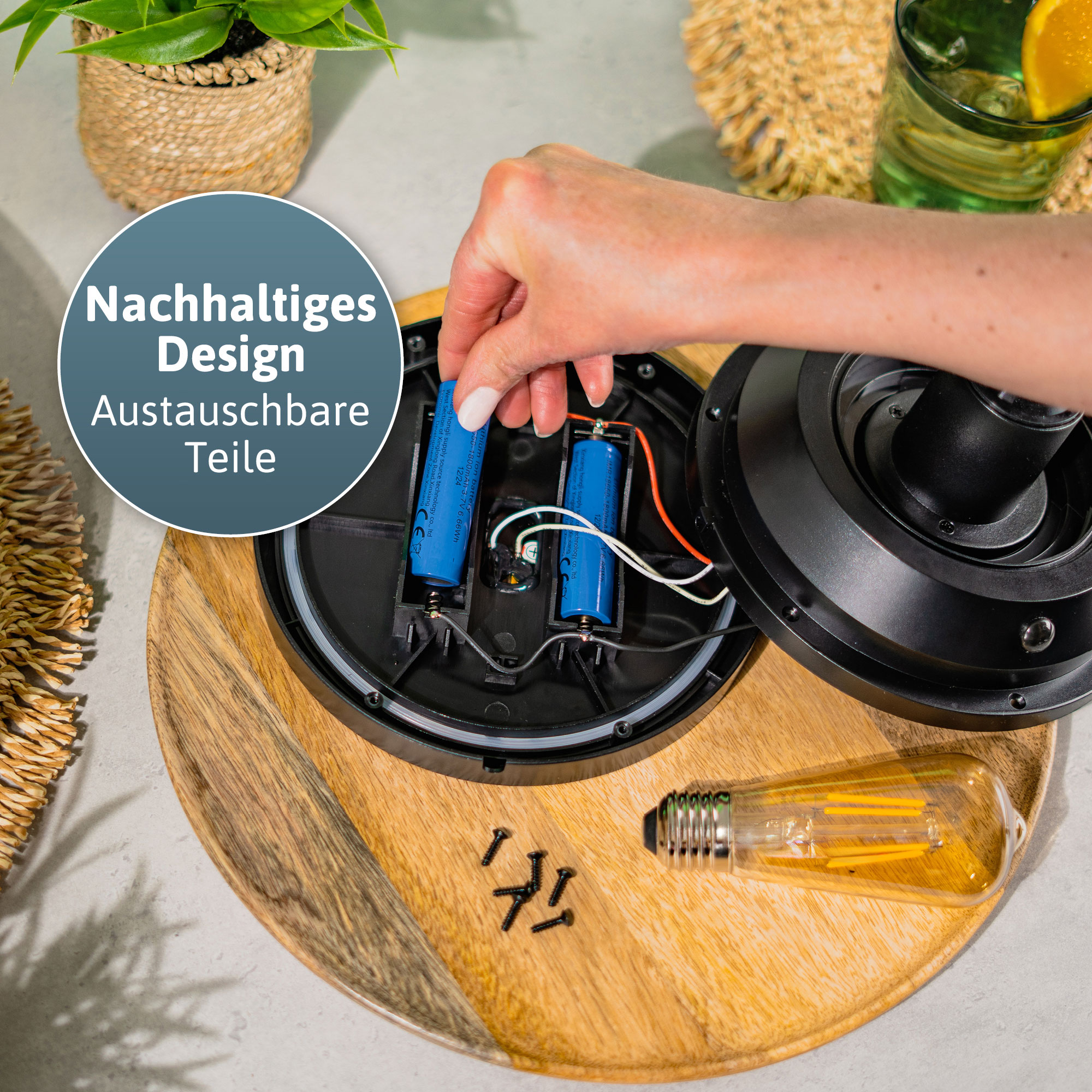 BRENDZ Solar LED-Tischleuchte, Mira & Draco, 40/200/400 lm, 2700K, IP54