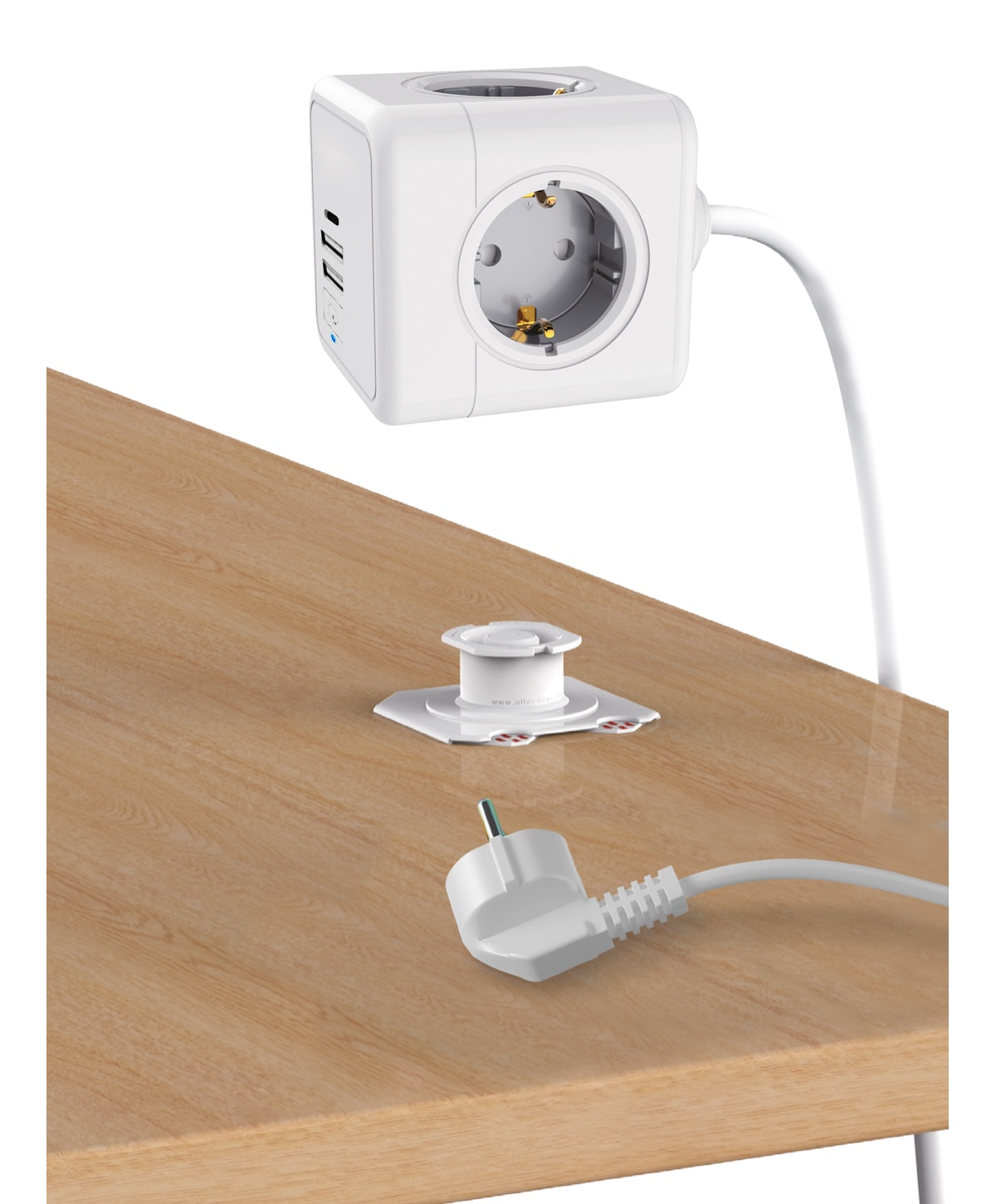 TECHNAXX Steckdosenwürfel Power Cube TX-195, 4-fach, 2x USB-A, 1x USB-C
