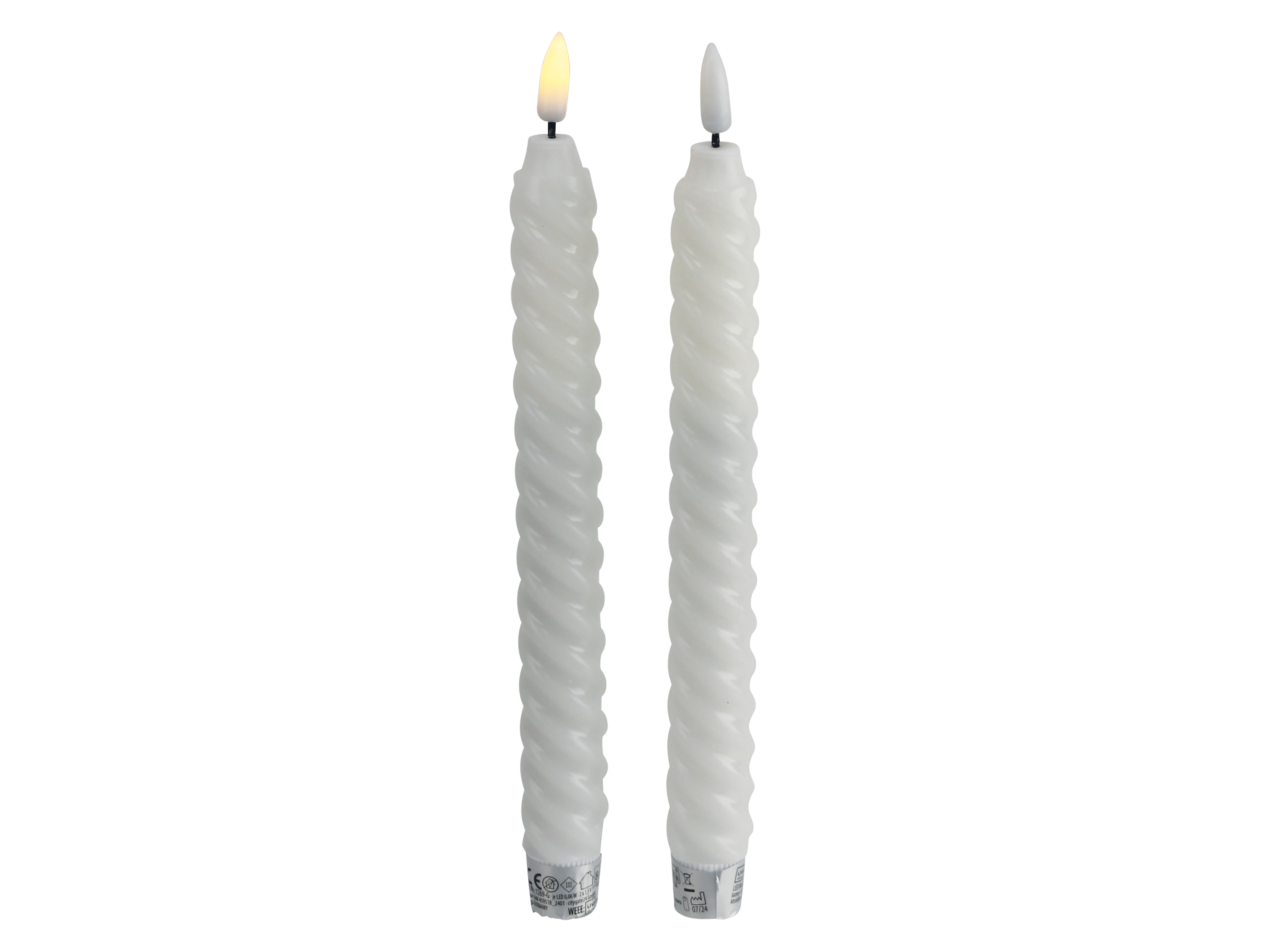 LED-Echtwachskerze, warmweiß, Timerfunktion, 2 Stück LED-Echtwachskerze, warmweiß, Timerfunktion, 2 Stück