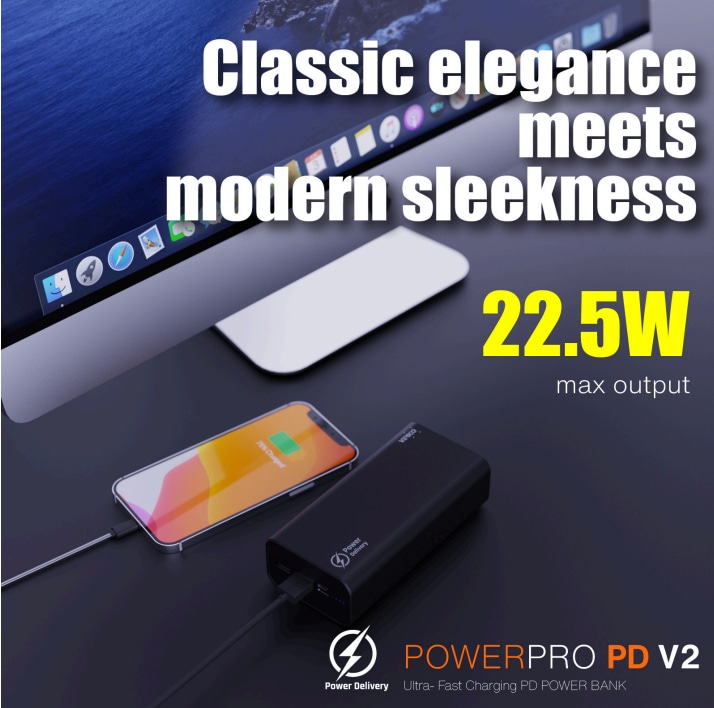 VERICO Powerbank POWERPRO PD V2, 22,5W, 24.000mAh, 2xUSB-C, 1xMicro-USB, 1xTyp-C