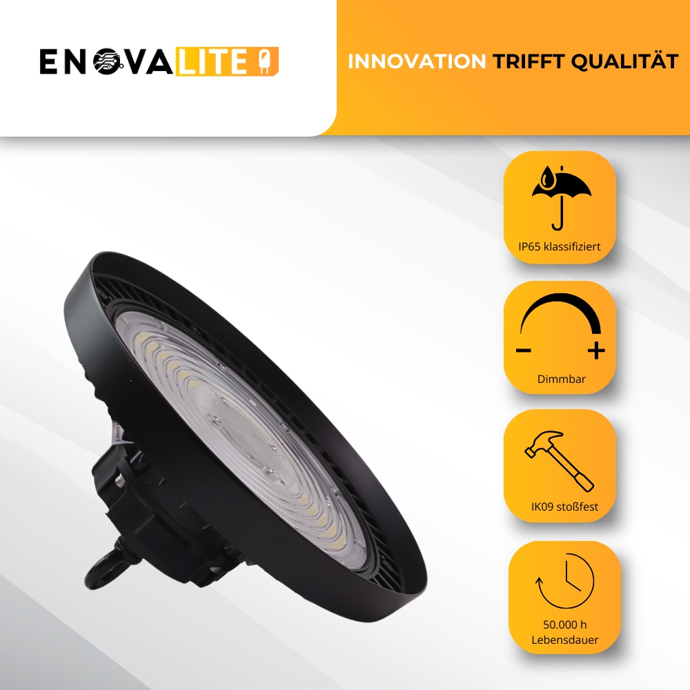 ENOVALITE LED-HighBay-Leuchte, UFO, EEK: C, 100W, 17000lm, 5000K, schwarz ENOVALITE LED-HighBay-Leuchte, UFO, EEK: C, 100W, 17000lm, 5000K, schwarz