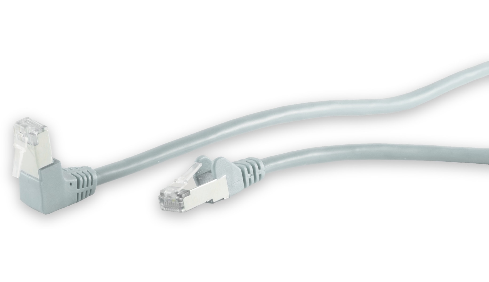 CAT.6 Patchkabel, S/FTP, 90°-gerade, 7,5 m, grau CAT.6 Patchkabel, S/FTP, 90°-gerade, 7,5 m, grau
