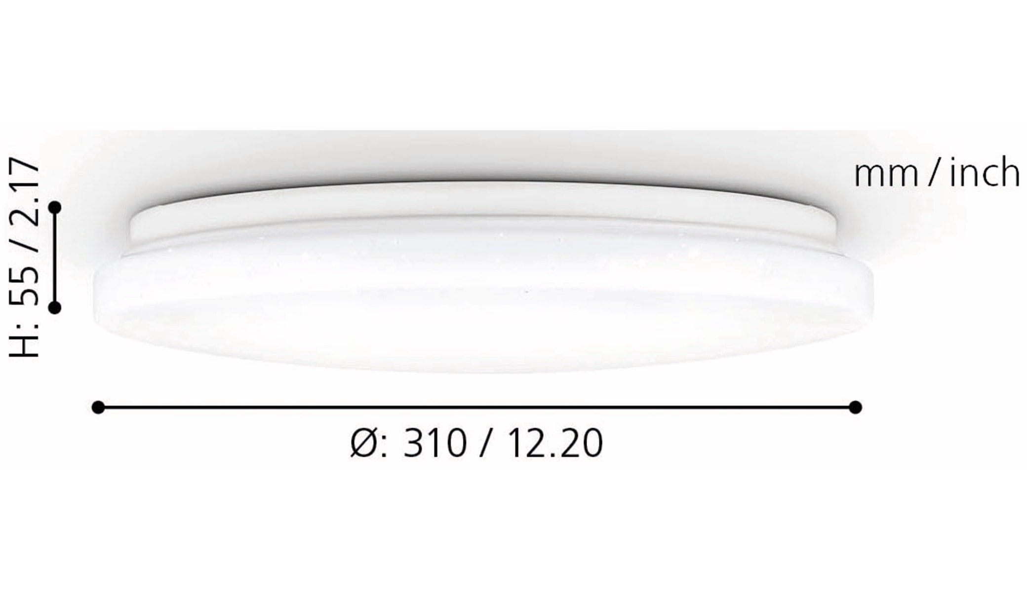 EGLO LED-Deckenleuchte POGLIOLA-S, 18W, 2050 lm, 4000K, 310 mm, Kristalleffekt