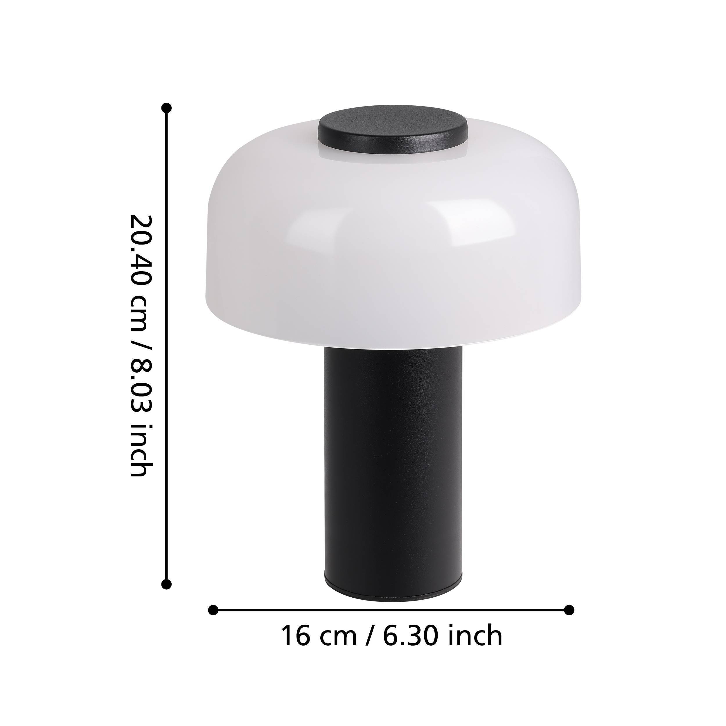 EGLO LED-Akku-Tischleuchte 900984 schwarz/weiß, 2,25 W, 250 lm, CCT, IP44 EGLO LED-Tischleuchte 900984 schwarz/weiß, 2,25 W, 250 lm, CCT, IP44