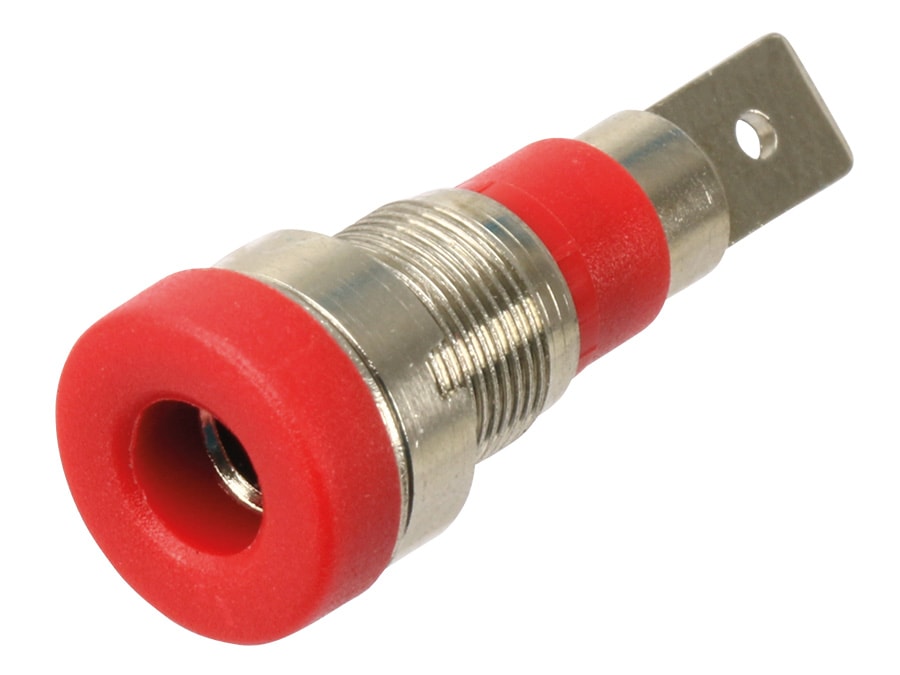 Einbaubuchse 4 mm, 24 A, rot