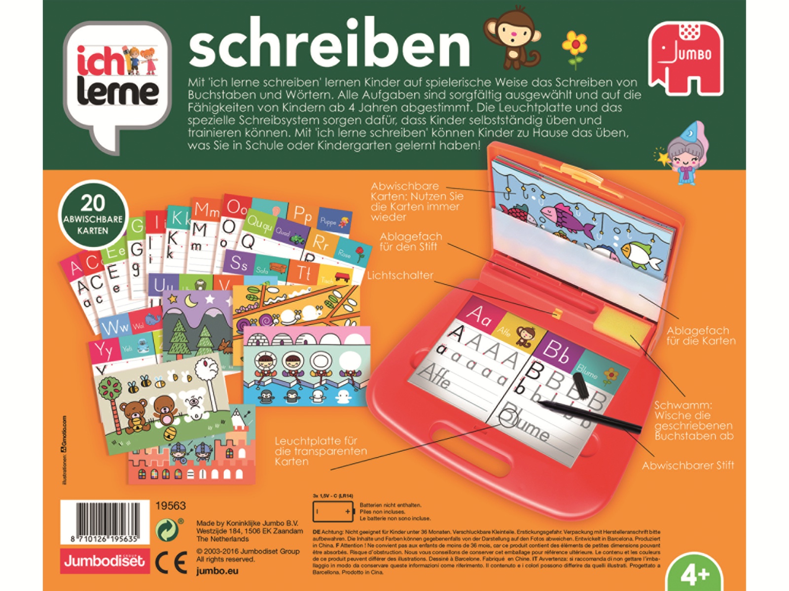 Jumbo Spiele Lernkoffer, 19563, ich lerne schreiben