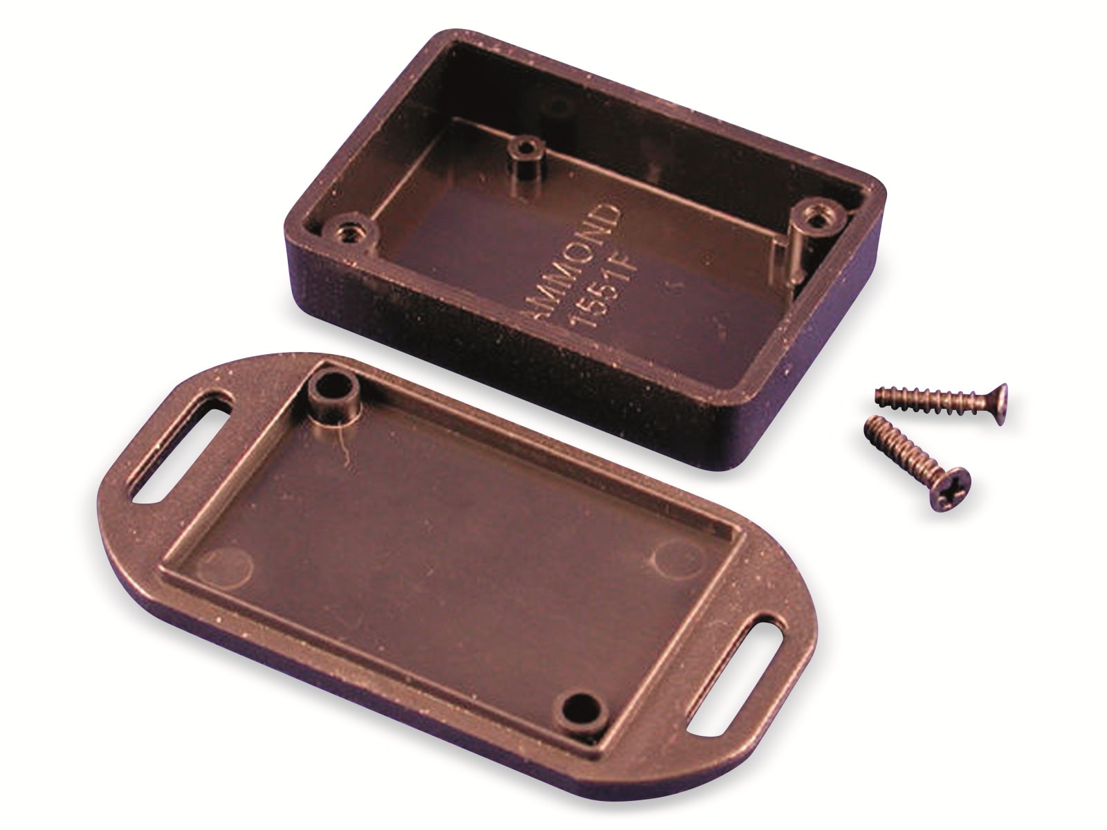 HAMMOND Kunststoff-Gehäuse 1551FFLBK, ABS, schwarz, IP54, 50x35x15 mm HAMMOND Kunststoff-Gehäuse 1551FFLBK, ABS, schwarz, IP54, 50x35x15 mm