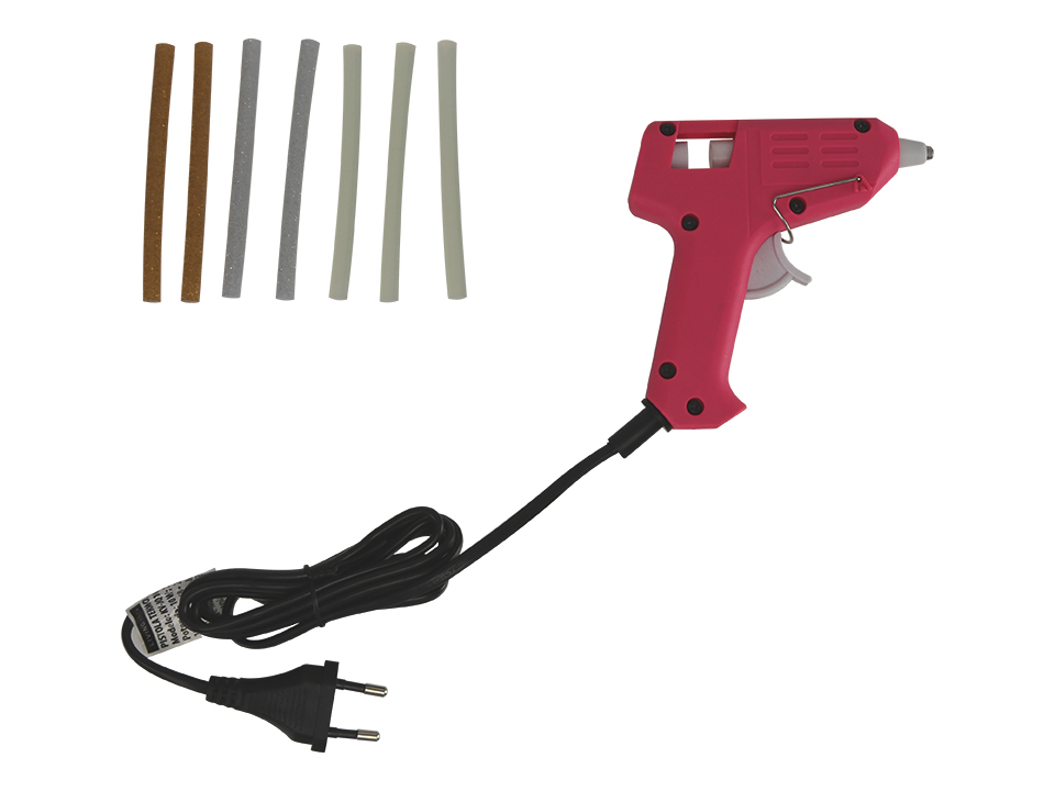 Heißklebepistole 10W, KV-JQ101-P, für 7mm Heißklebesticks mit 7 Klebesticks