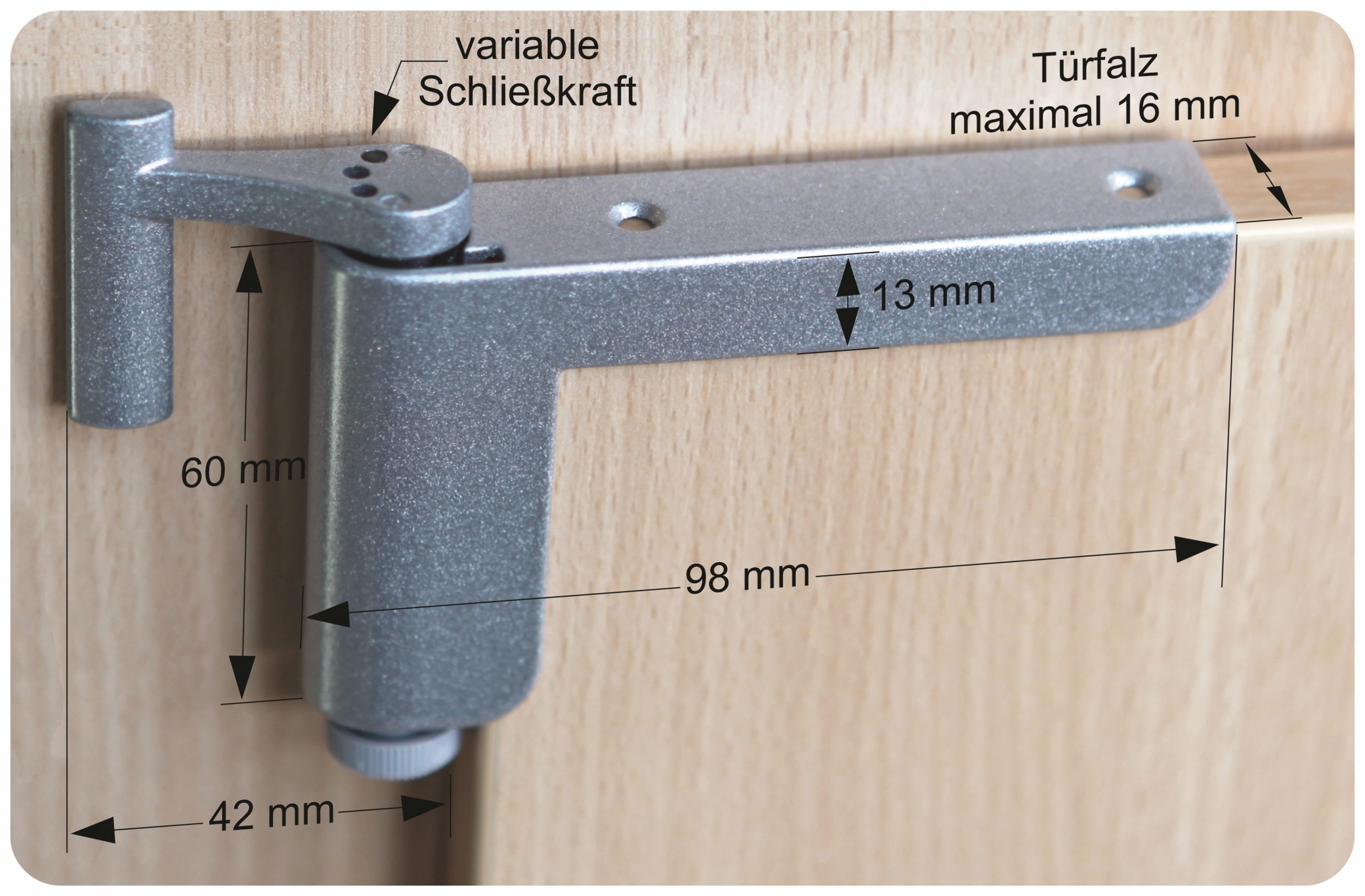 Mini-Türschließer, Clip Close, silber Mini-Türschließer, Clip Close, silber