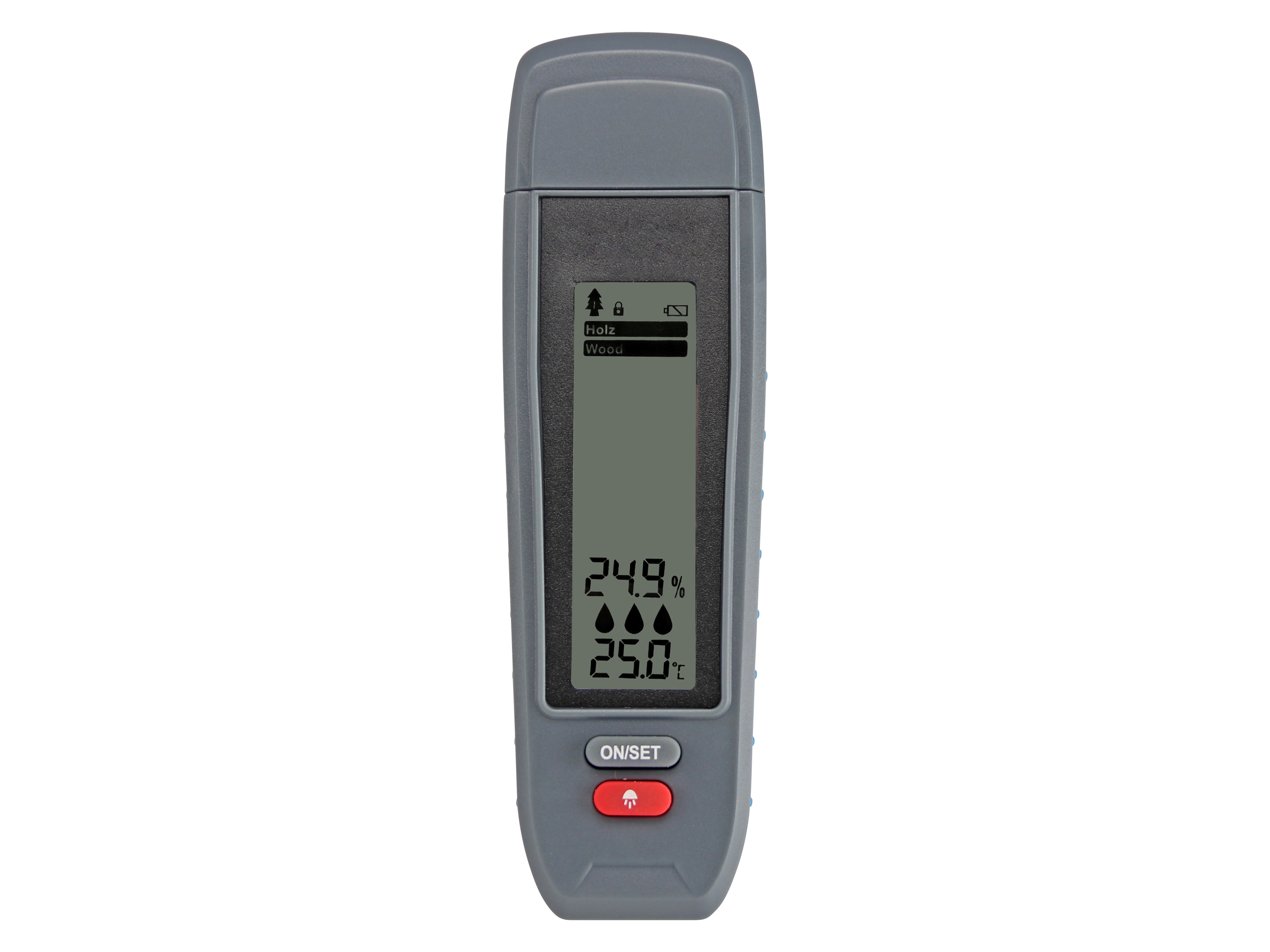 Feuchtigkeitsmessgerät für Holz und Baumaterialien, inkl. 2x Batterien Feuchtigkeitsmessgerät für Holz und Baumaterialien, inkl. 2x Batterien
