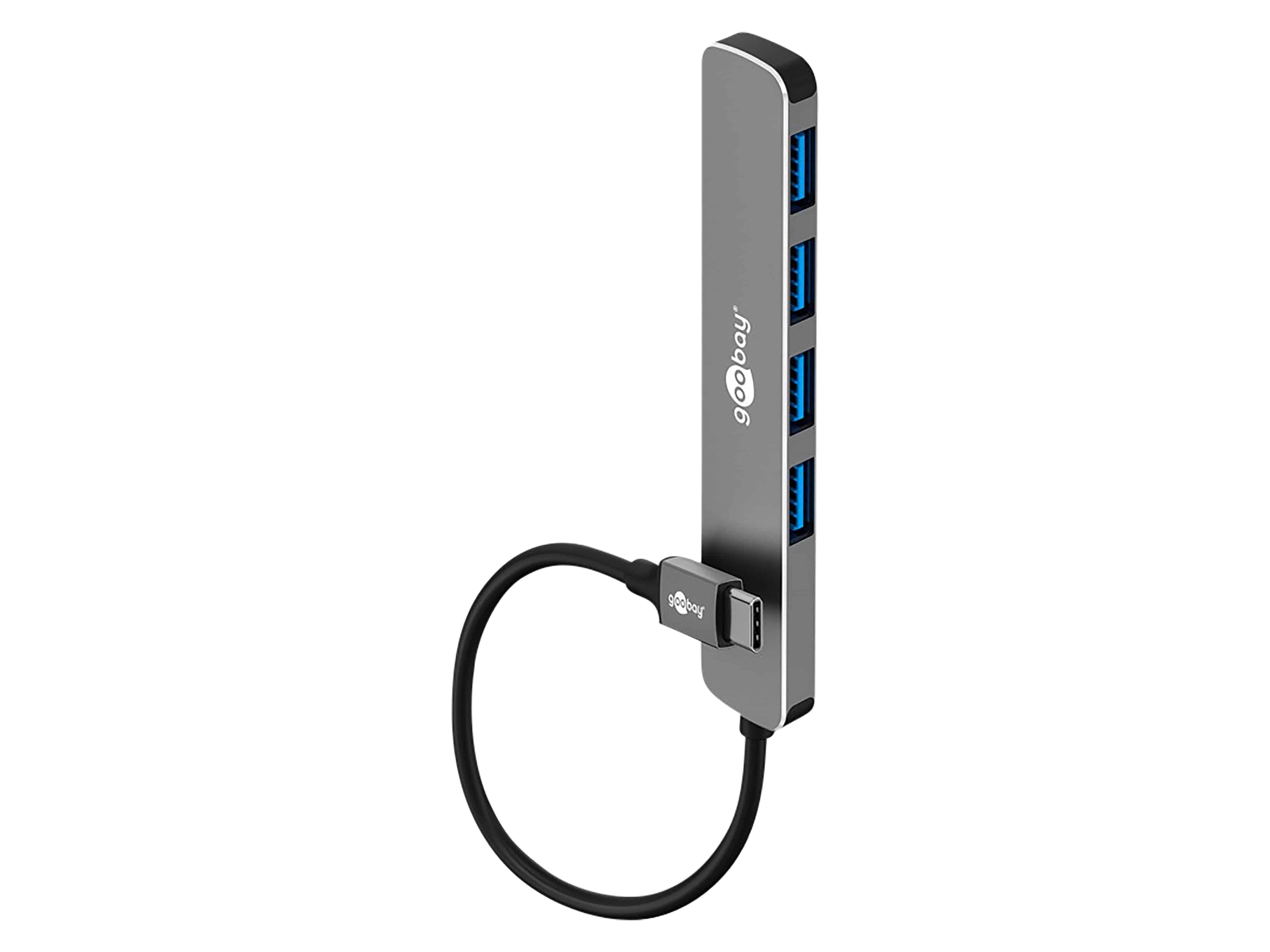 GOOBAY USB3.2 Hub 79157 Slim 4 Port USB-C auf USB-A 5 Gbit/s