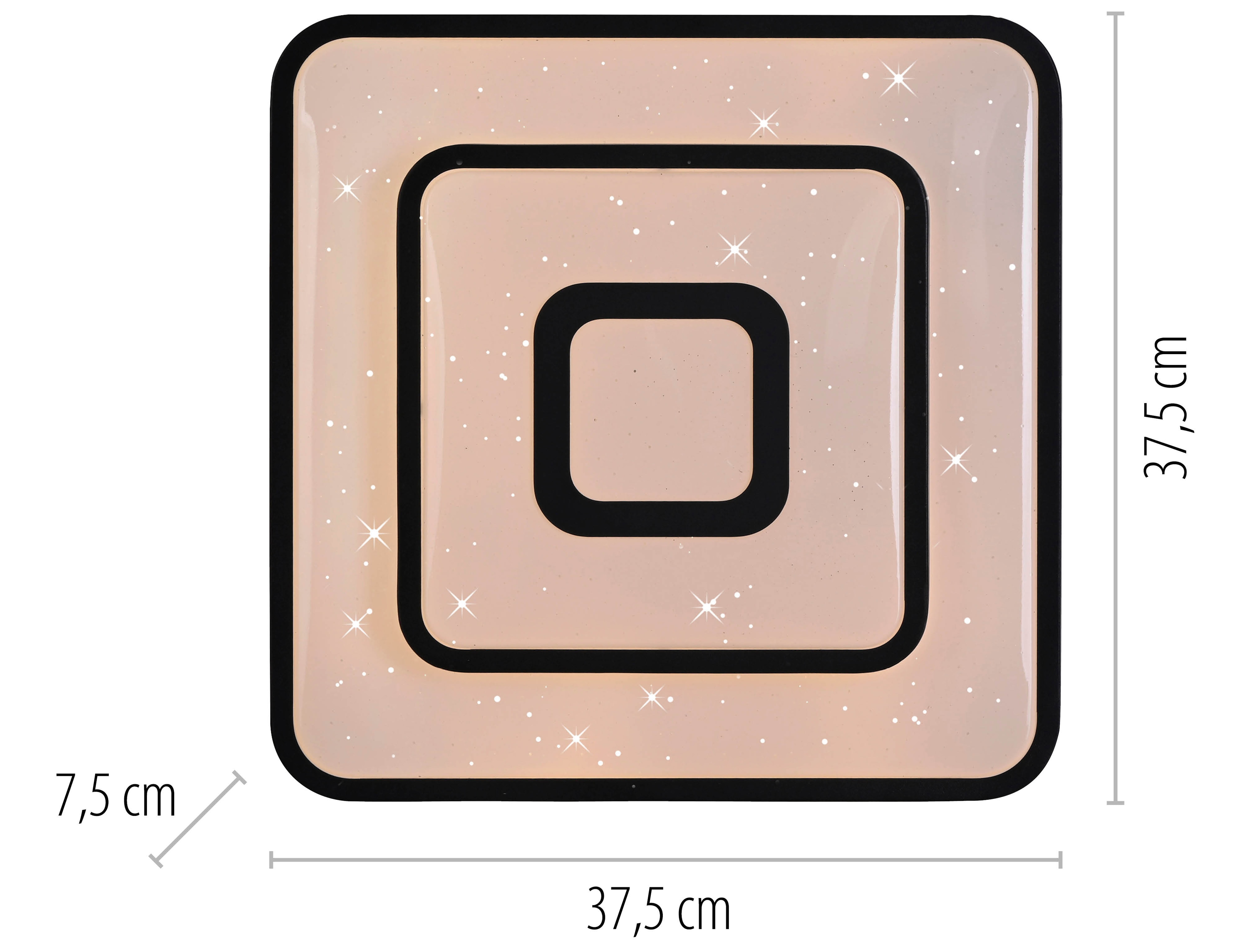 JUST LIGHT LED-Deckenleuchte 15455-18, 17W, 3000K, 1900lm, warmewiß, IP20, schwarz