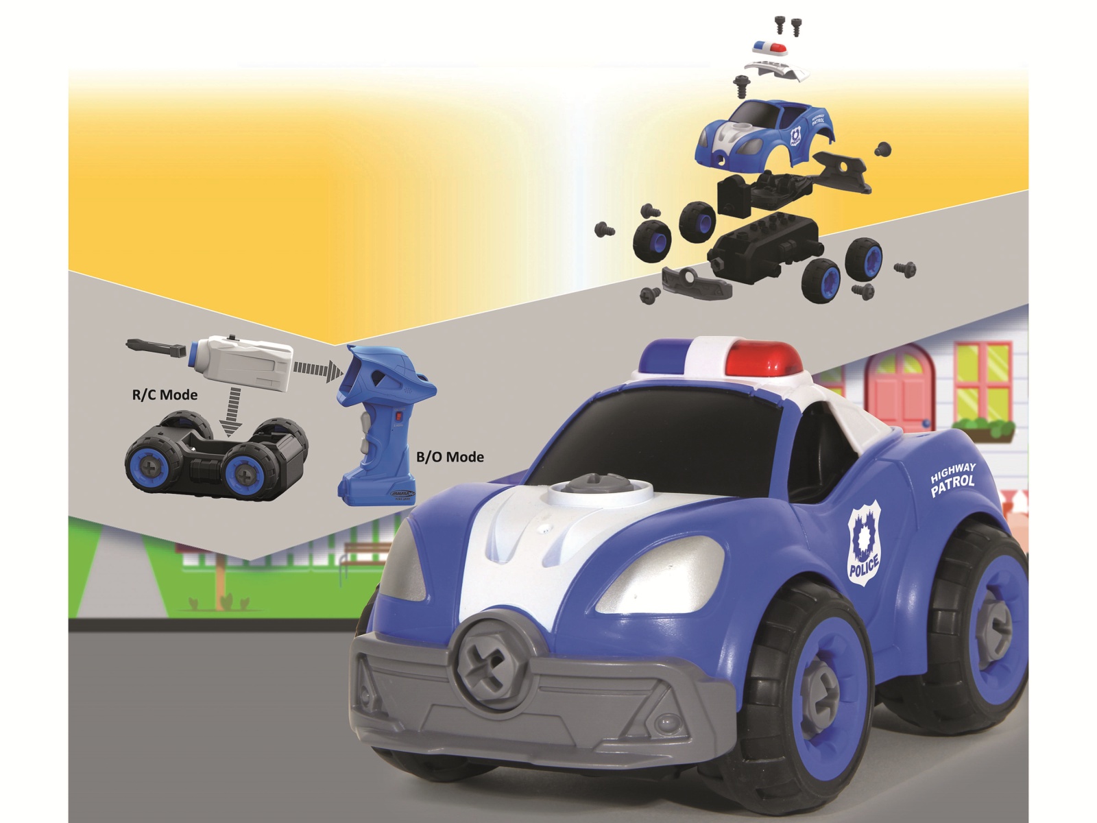 JAMARA Polizeiauto First RC Kit, 22-teilig, mit Akkuschrauber