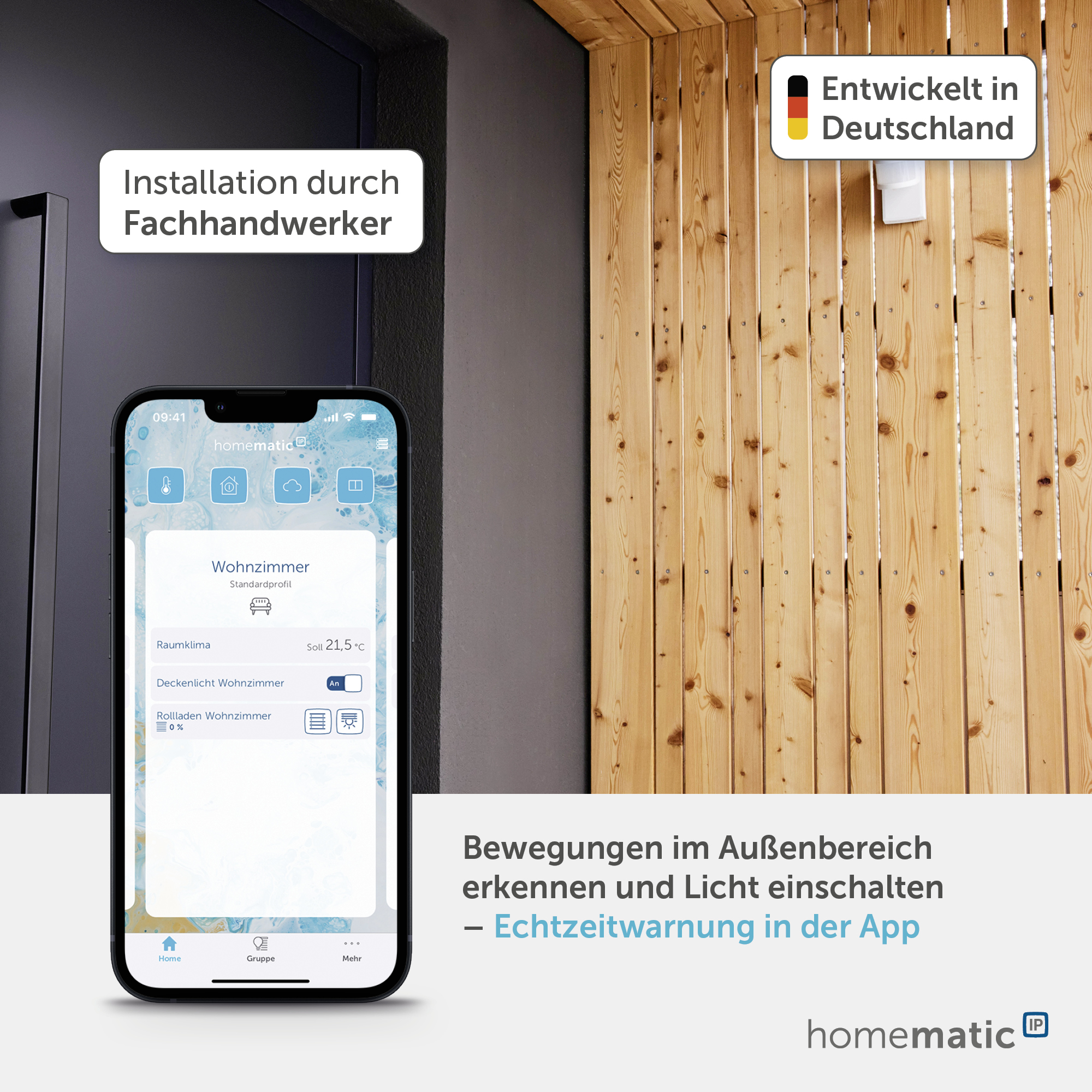 HOMEMATIC IP Bewegungsmelder mit Schaltaktor, außen, weiß