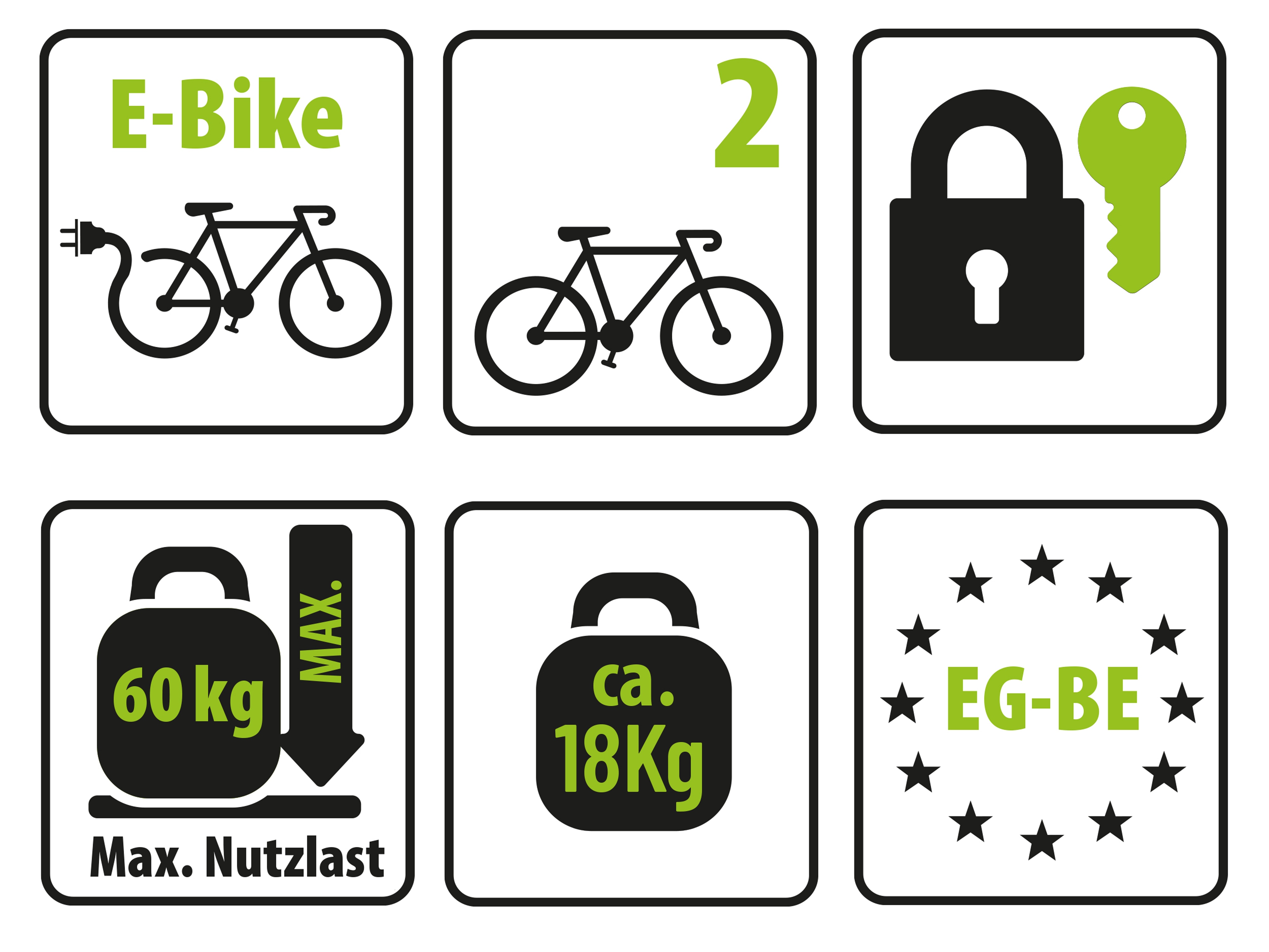 EUFAB Fahrradträger FINCH, 11584, für 2 Fahrräder