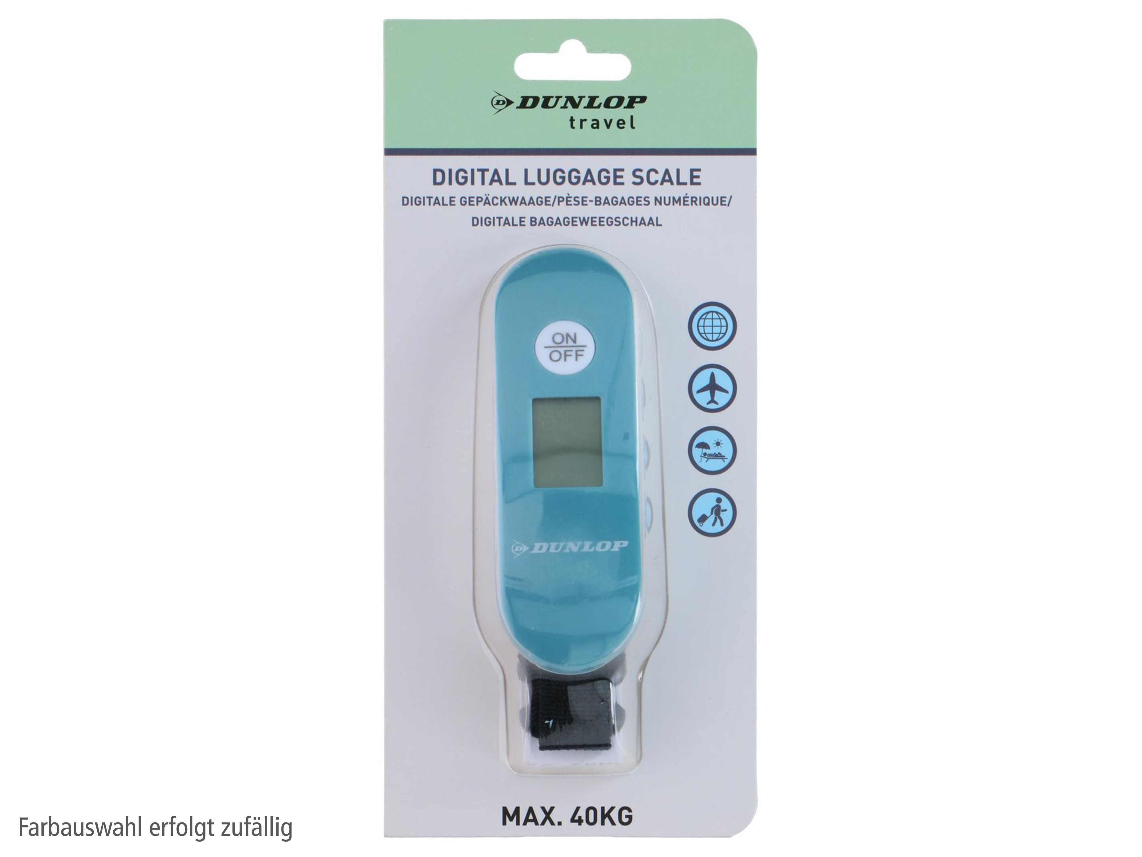 DUNLOP Digitale Gepäckwaage, Schwarz, Grau, Blau DUNLOP Digitale Gepäckwaage, Schwarz, Grau, Blau