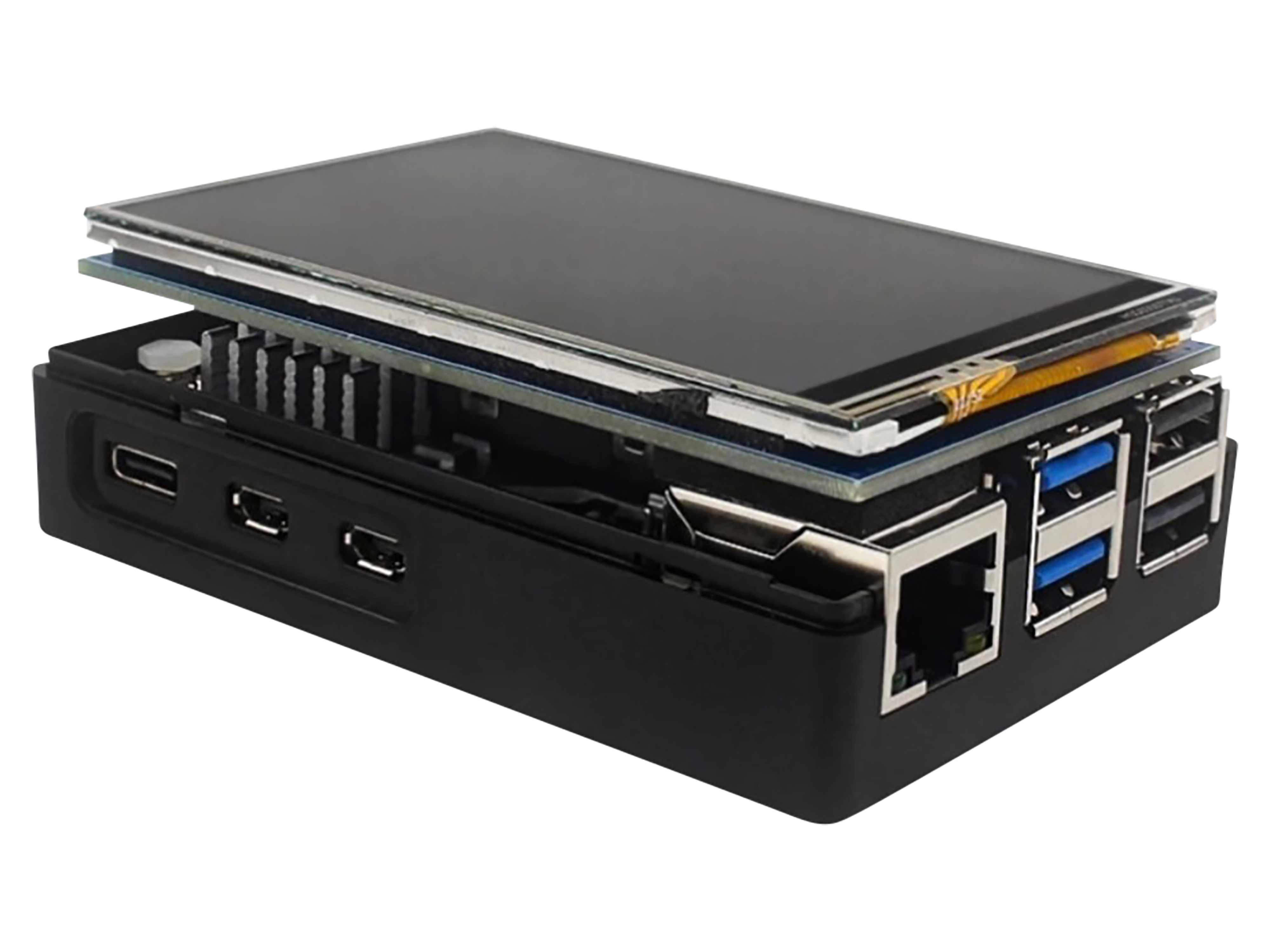 KUBII ABS-Gehäuse für Raspberry Pi 5 mit Touchscreen, luftgekühlt