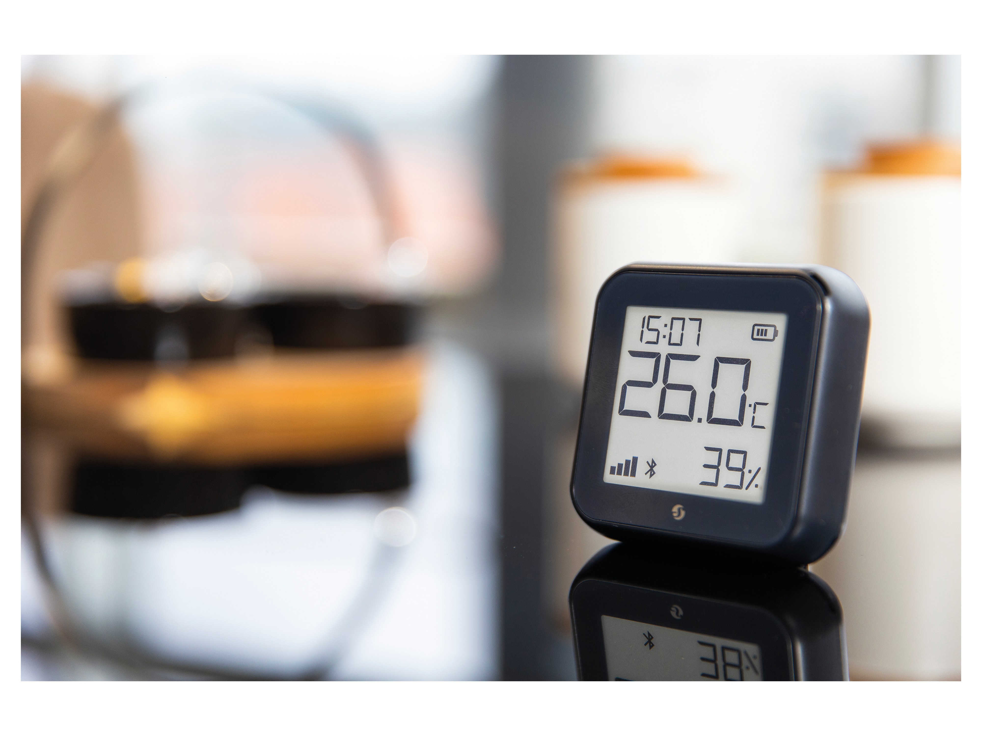 SHELLY WLAN-Temperatur- u. Feuchtigkeitssensor Plus H&T Gen. 3, BT, schwarz, 3 Stück