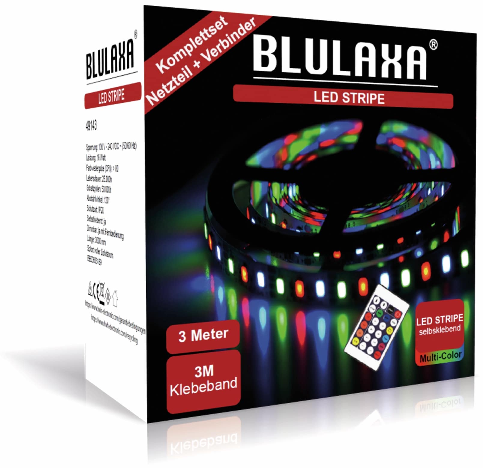 BLULAXA LED-Strip 49143, 18 W, RGB, 3 m, inkl. Fernbedienung BLULAXA LED-Strip 49143, 18 W, RGB, 3 m, inkl. Fernbedienung