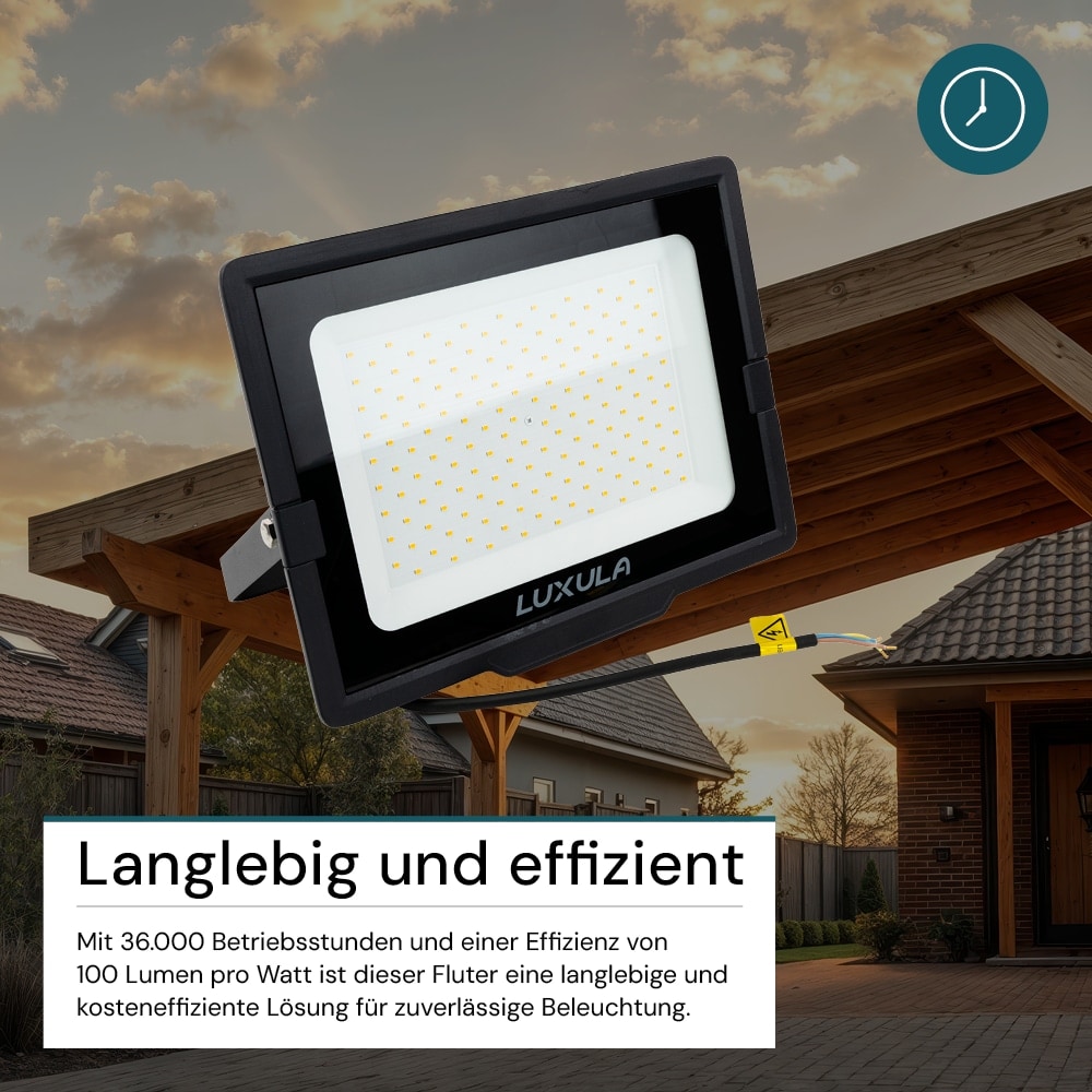 LUXULA LED-Fluter, EEK: F, 150W, 15000lm, 4000K, schwarz LUXULA LED-Fluter, EEK: F, 150W, 15000lm, 4000K, schwarz