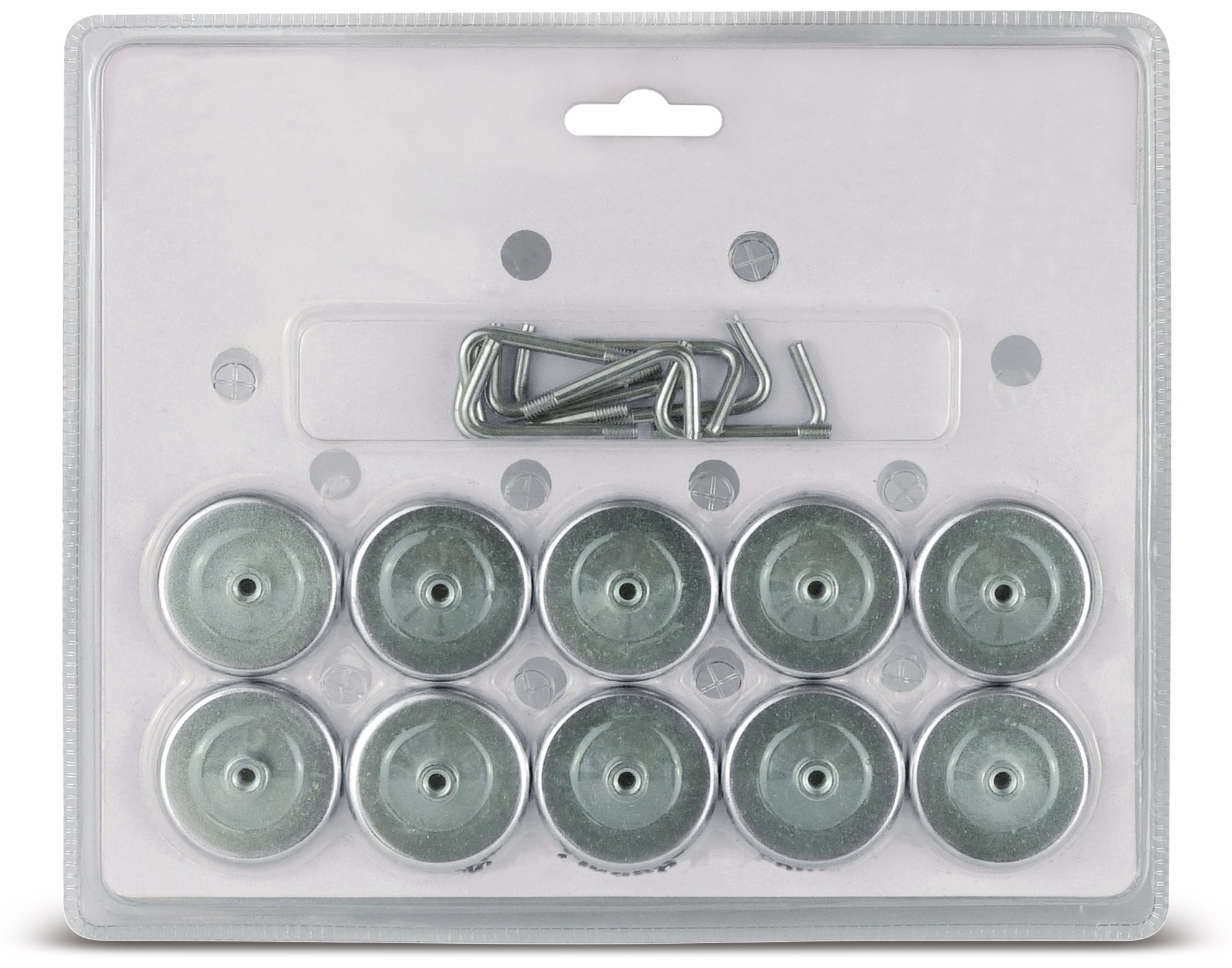 Rundmagnet-Set mit Haken 35x40 mm, 10 Stück