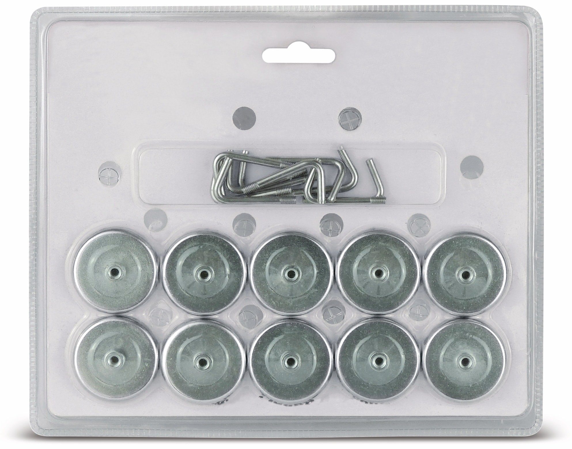 Rundmagnet-Set mit Haken 35x40 mm, 10 Stück
