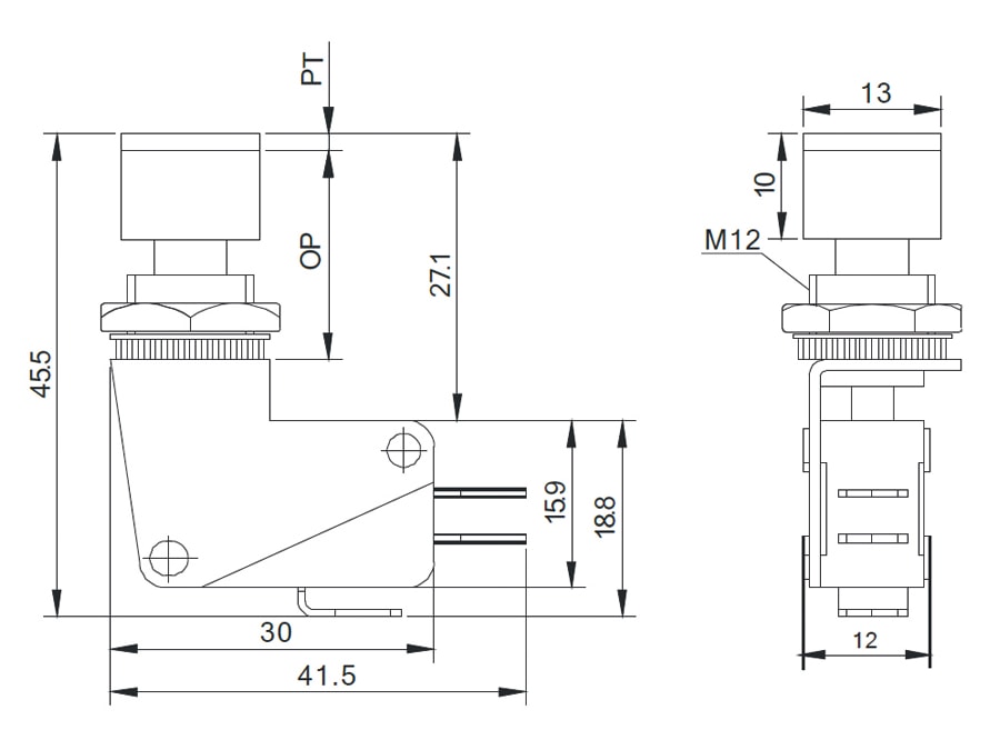 Einbau-Drucktaster DS438, 7,5 A/250 V~, weiß