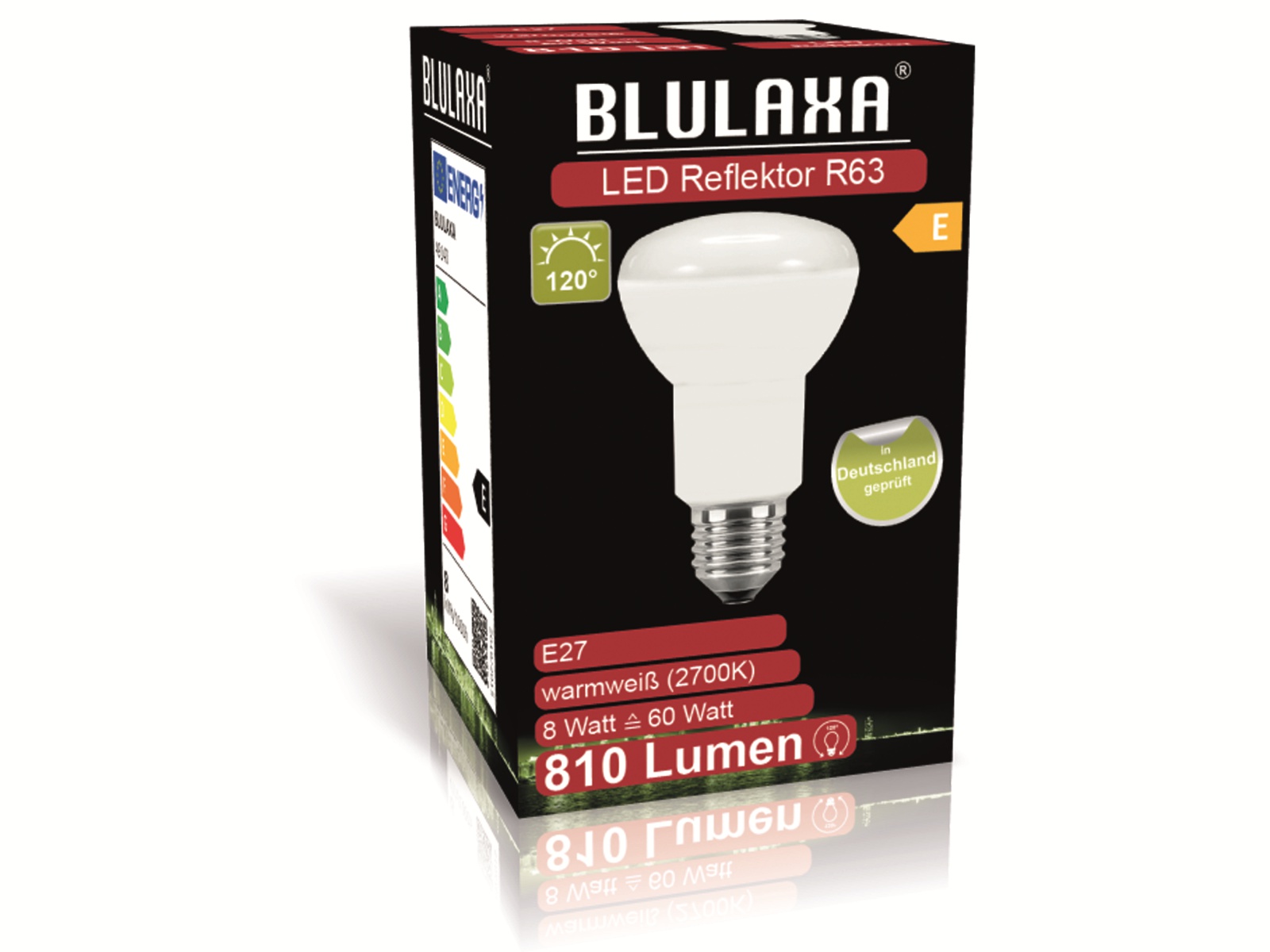 BLULAXA LED-SMD-Lampe, R63, E27, EEK: E, 8 W, 810 lm, 2700 K BLULAXA LED-SMD-Lampe, R63, E27, EEK: E, 8 W, 810 lm, 2700 K