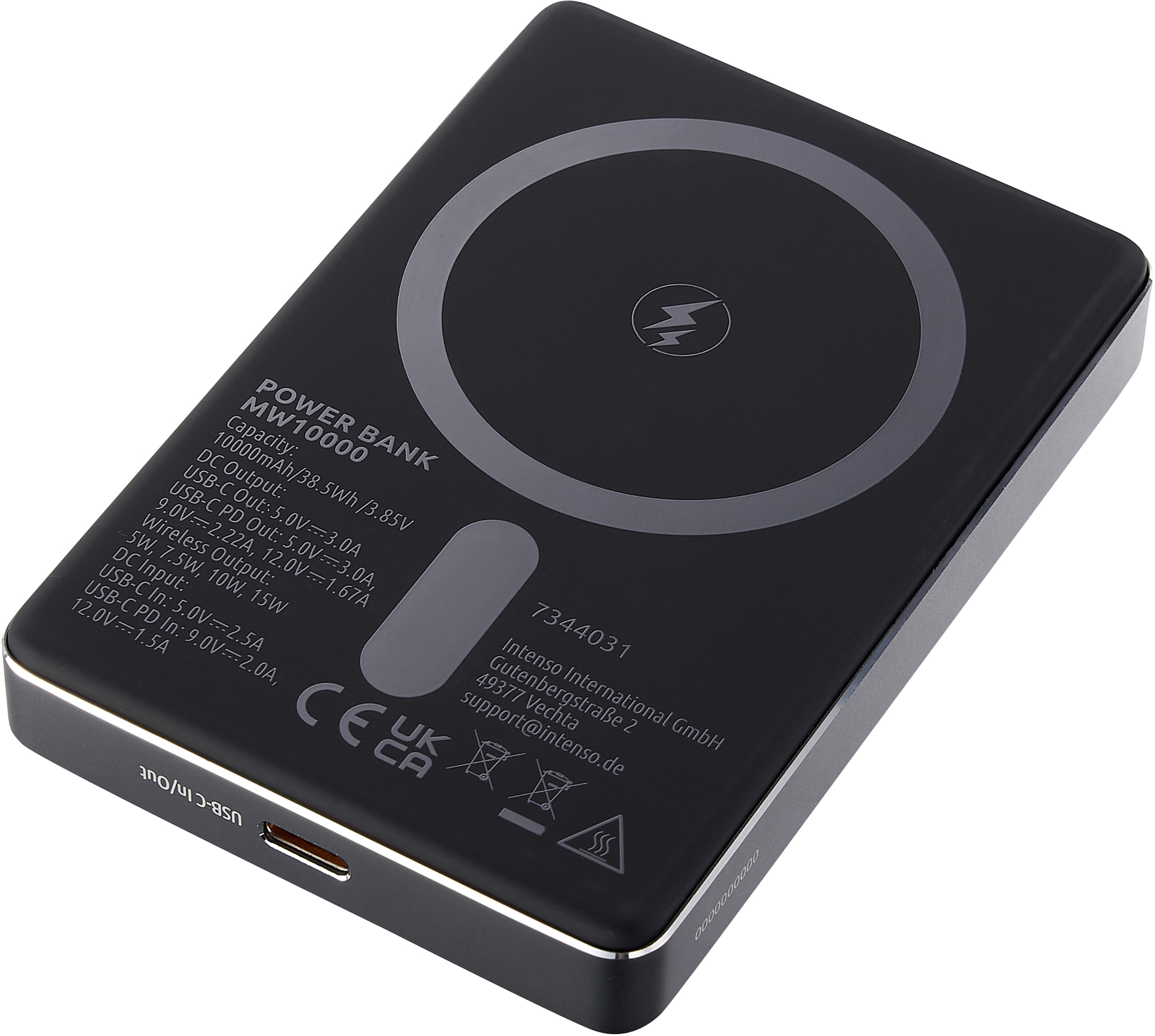 INTENSO Powerbank Magnetic Wireless, MW 10000, grau