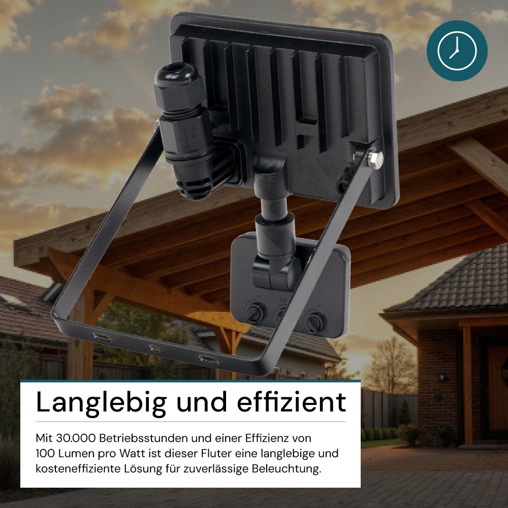 LUXULA LED-Fluter mit Bewegungsmelder, EEK: F, 30W, 3000lm, 4000K, IP55, mattschwarz LUXULA LED-Fluter mit Bewegungsmelder, EEK: F, 30W, 3000lm, 4000K, schwarz