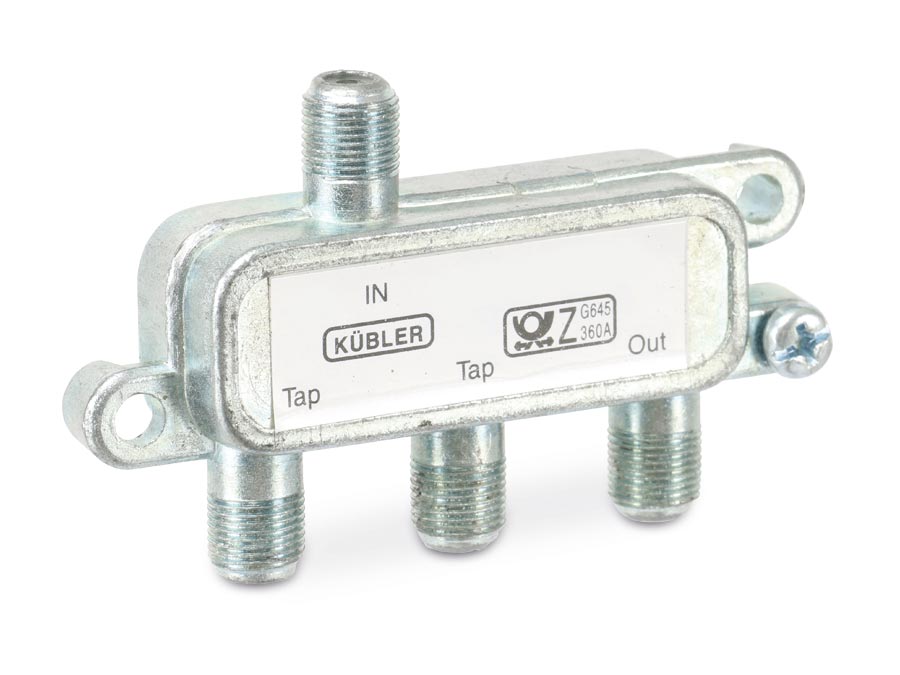 Antennenabzweiger, 2-fach, 3/8 dB, 3...900 MHz, F-Anschlüsse
