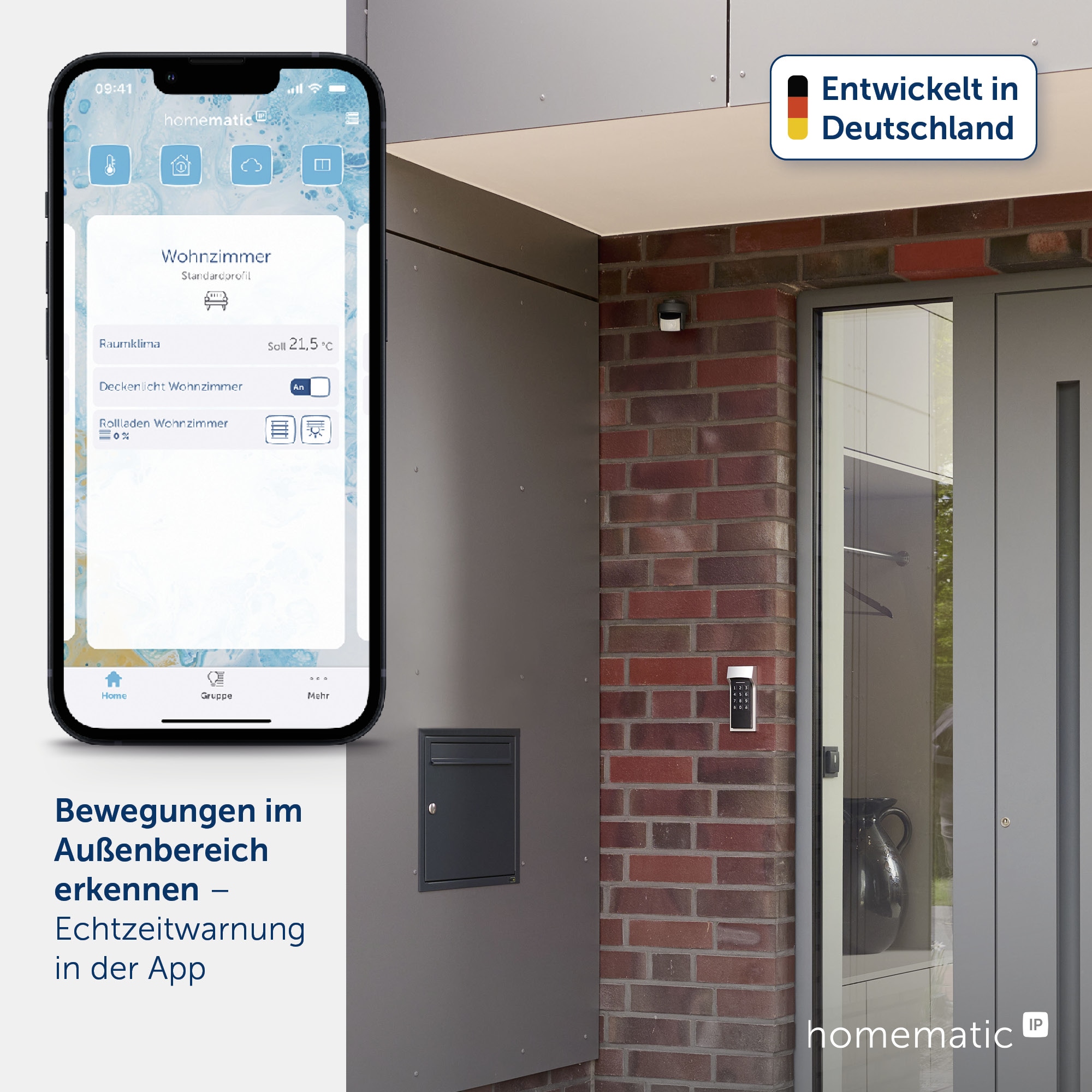 HOMEMATIC IP 156203A0, Bewegungsmelder, außen, weiß