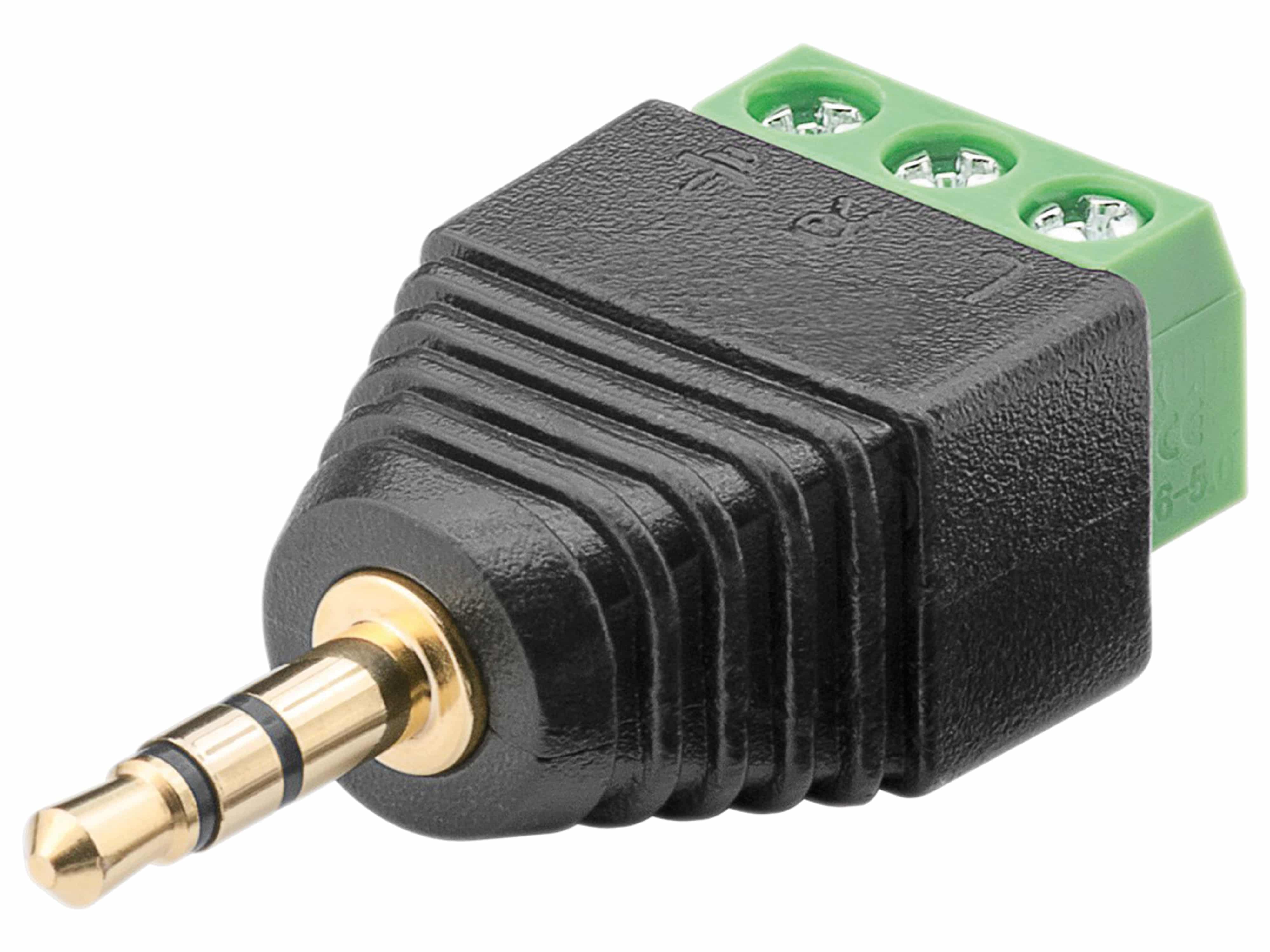 GOOBAY Terminal Block 76745, 3-pin auf 3,5 mm Klinkenstecker GOOBAY Terminal Block 76745, 3-pin auf 3,5 mm Klinkenstecker