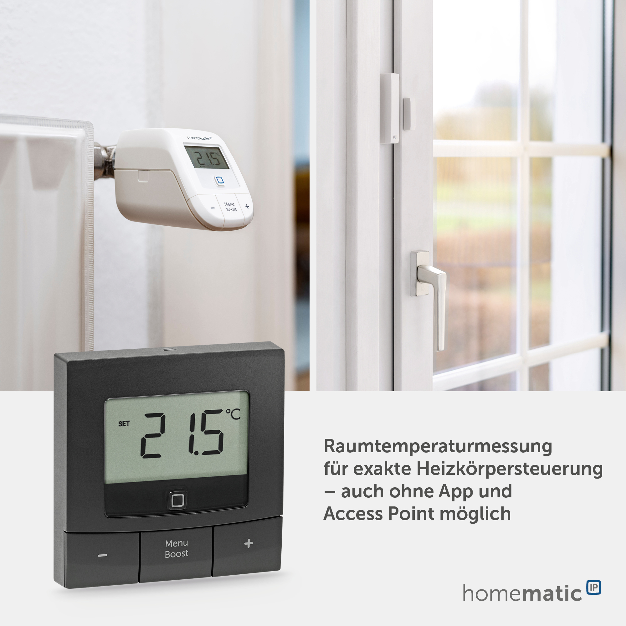 HOMEMATIC IP Smart Home 160554A0, Wandthermostat basic, anthrazit