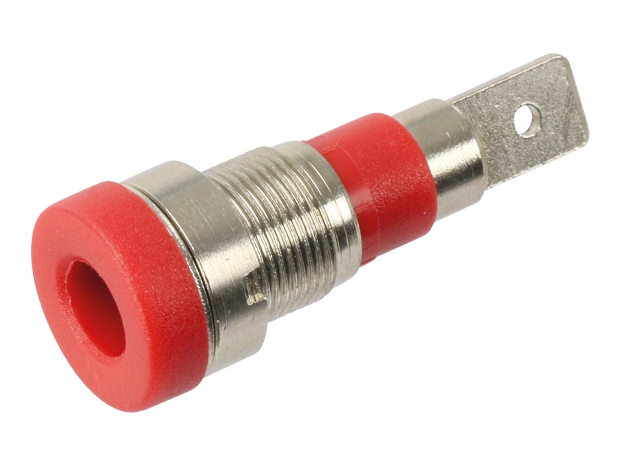 Einbaubuchse 4 mm, 24 A, rot