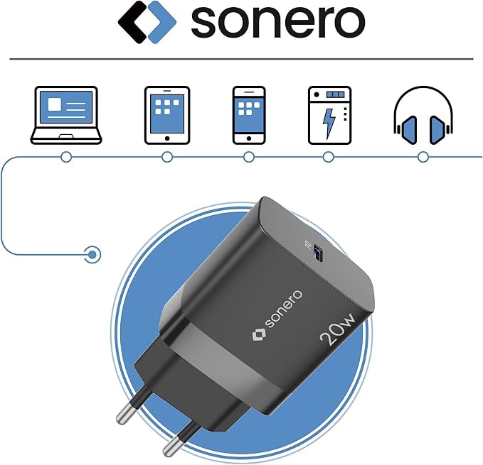 SONERO USB-C Ladegerät X-PS100, 1 Port, 20W, schwarz USB-C Ladegerät SONERO X-PS100, 1 Port, 20W, schwarz