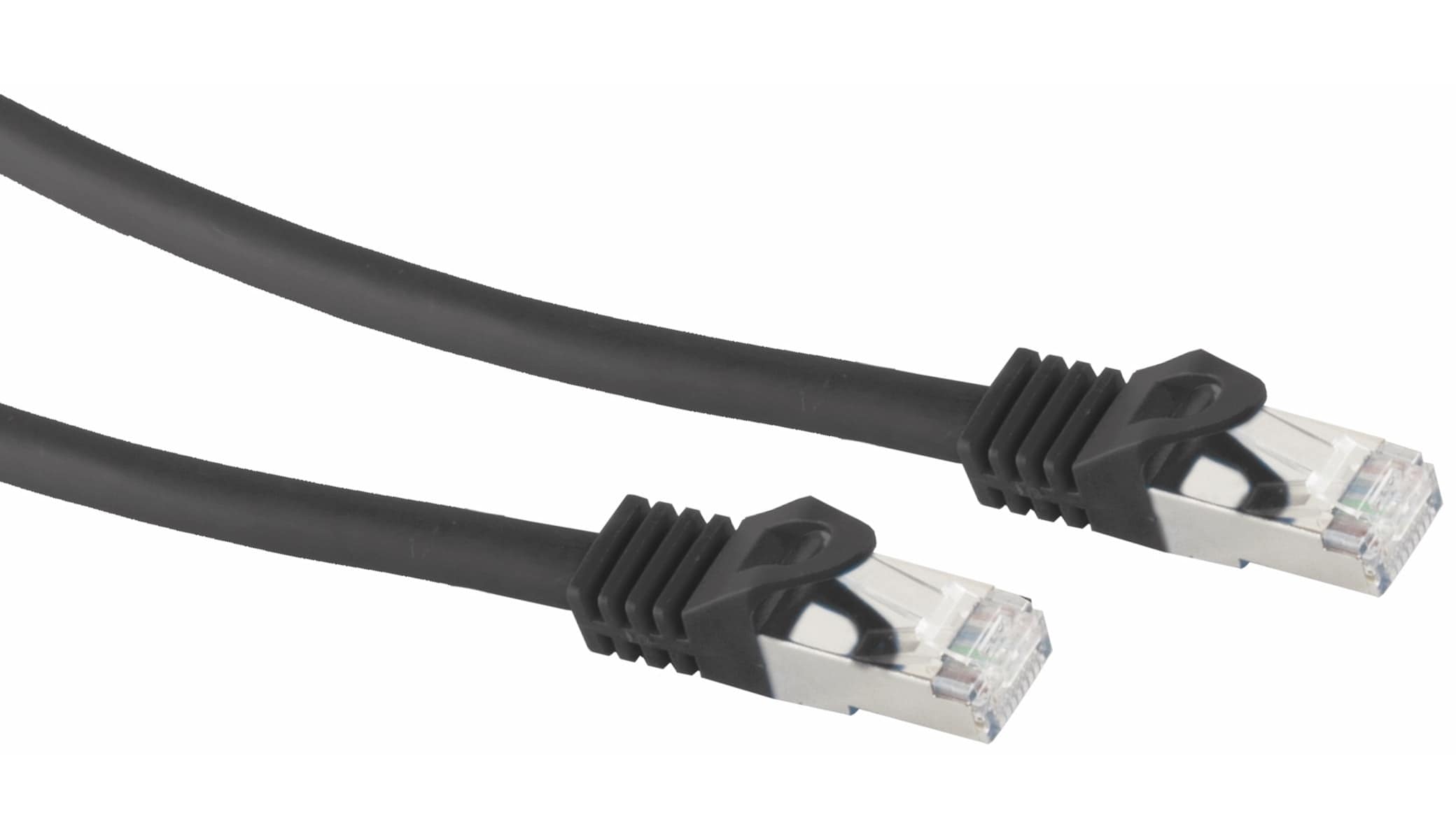 S-IMPULS RJ45 Patchkabel S/FTP (PIMF), m. CAT.7 Rohkabel, 0,25 m, schwarz S-IMPULS RJ45 Patchkabel S/FTP (PIMF), m. CAT.7 Rohkabel, 0,25 m, schwarz