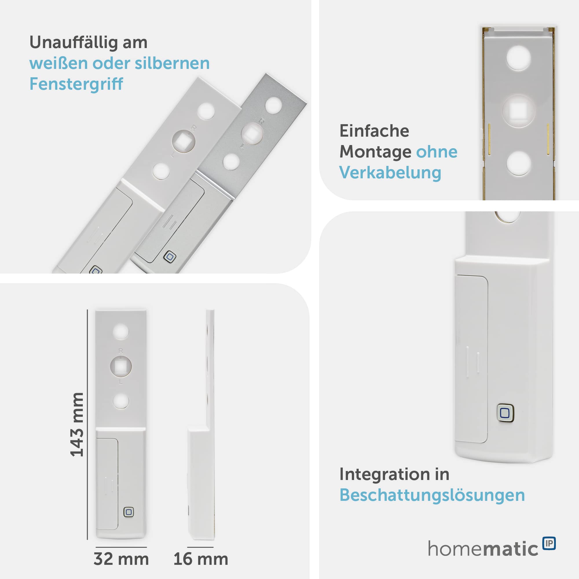 HOMEMATIC IP Smart Home 142800A0, Fenstergriffsensor HOMEMATIC IP Smart Home 142800A0, Fenstergriffsensor