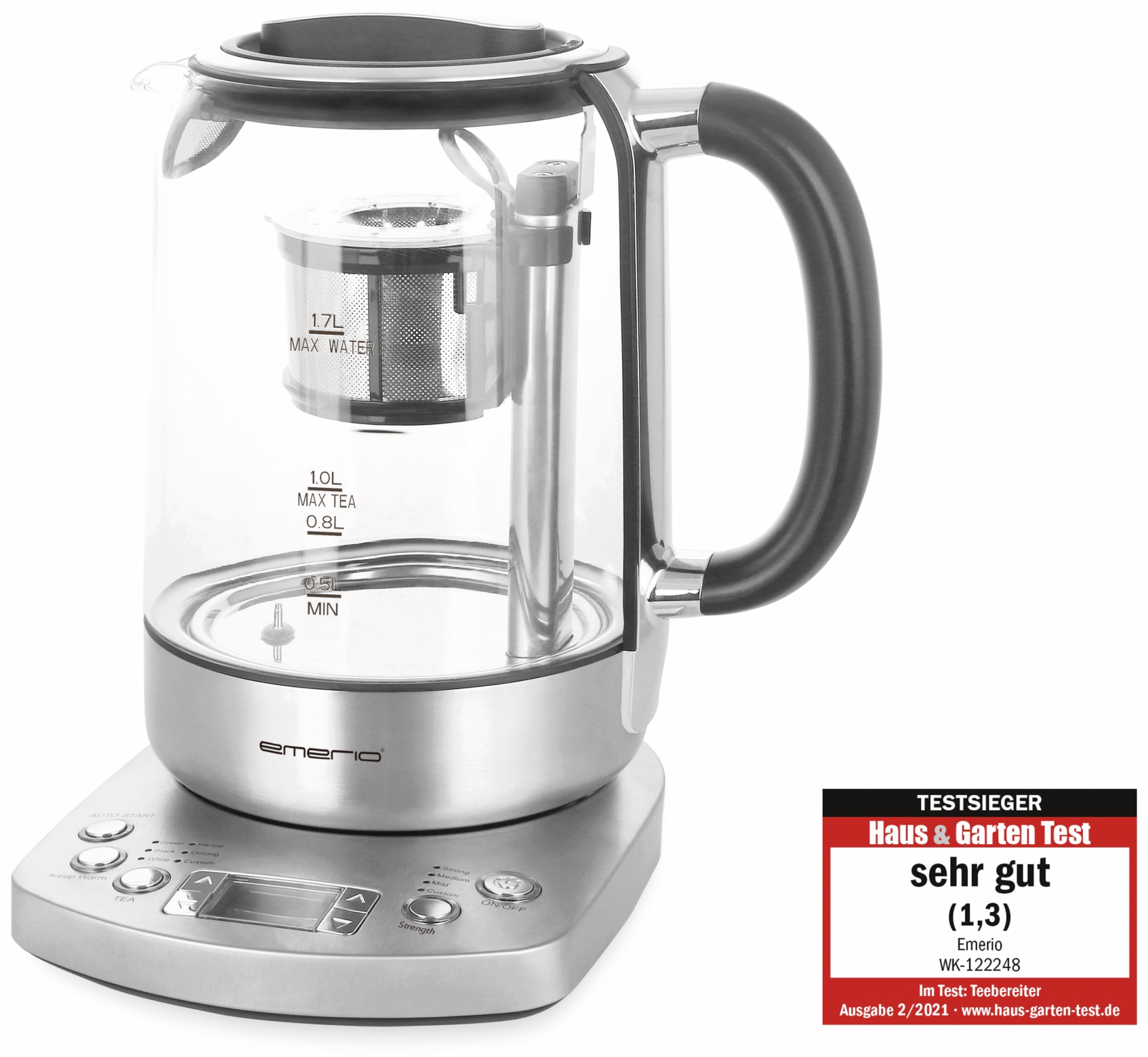 EMERIO Wasserkocher WK-122248, 1,7 L, 2200 W, Teekocher EMERIO Wasserkocher WK-122248, 1,7 L, 2200 W, Teekocher