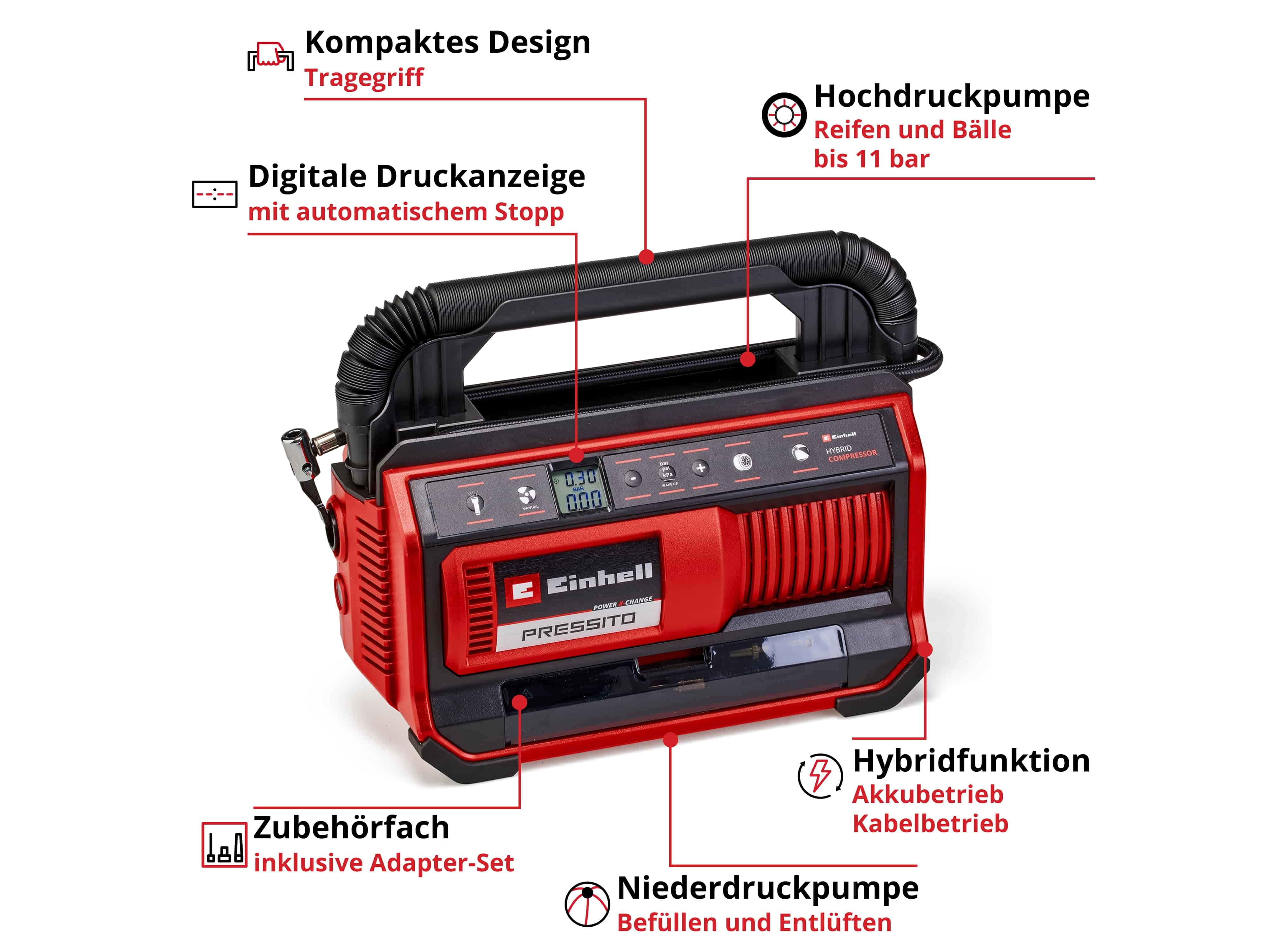 EINHELL Hybrid-Kompressor PRESSITO 18/25