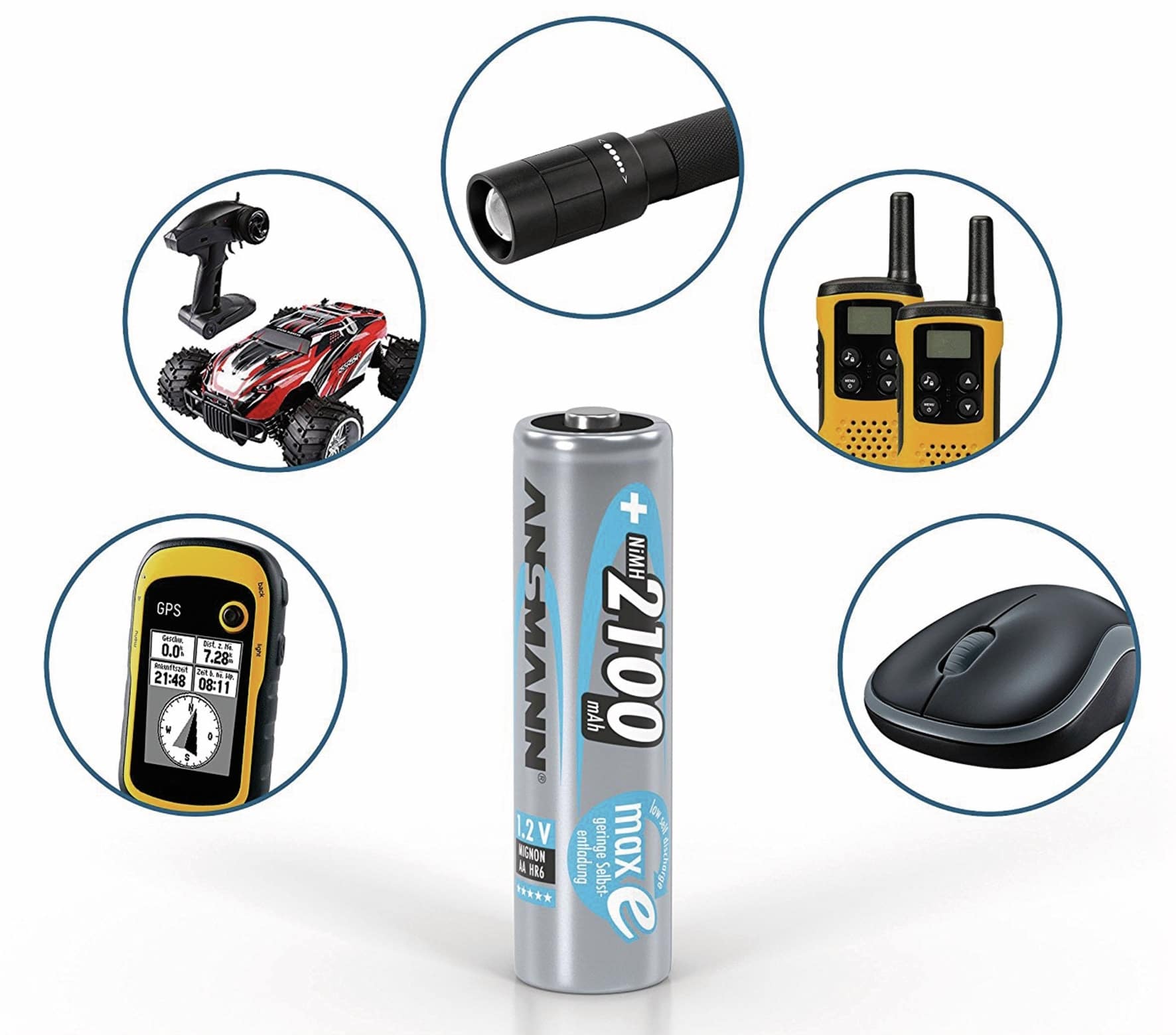 ANSMANN NiMH-Mignon-Akku, maxE, 2100 mAh, 4 Stück, mit Batterienbox ANSMANN NiMH-Mignon-Akku, maxE, 2100 mAh, 4 Stück, mit Batterienbox