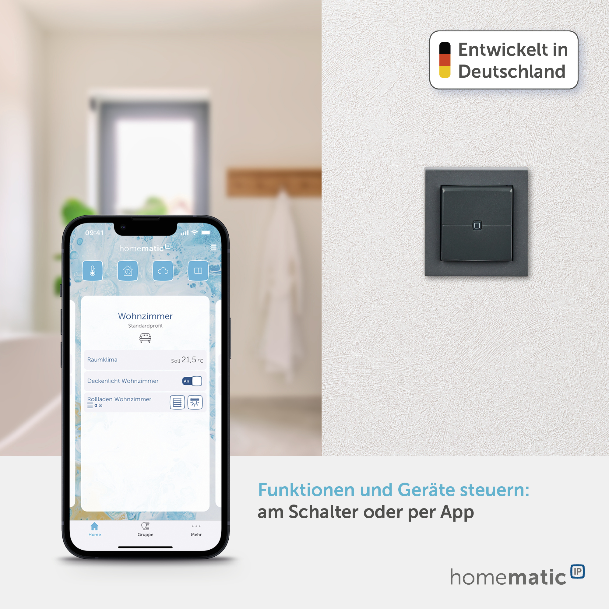 HOMEMATIC IP 161869A0 Wandtaster 2-fach anthrazit