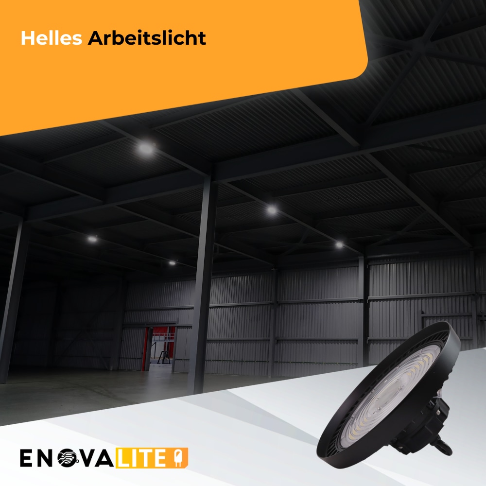 ENOVALITE LED-HighBay-Leuchte, UFO, EEK: C, 100W, 17000lm, 5000K, schwarz ENOVALITE LED-HighBay-Leuchte, UFO, EEK: C, 100W, 17000lm, 5000K, schwarz