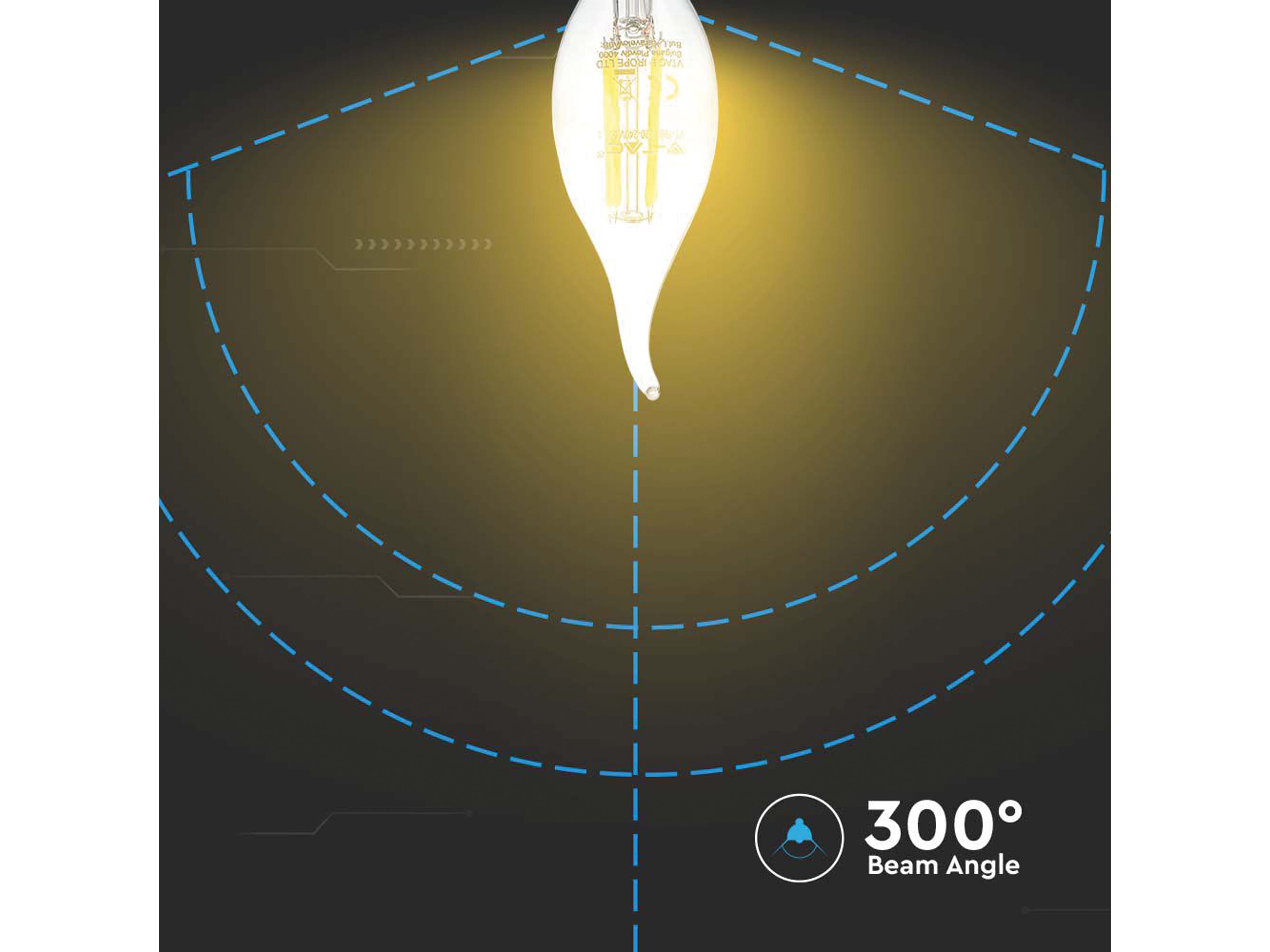 V-TAC LED-Lampe VT-1997-N, E14, EEK: F, 4W, 400lm, 3000K V-TAC LED-Lampe VT-1997-N, E14, EEK: F, 4W, 400lm, 3000K