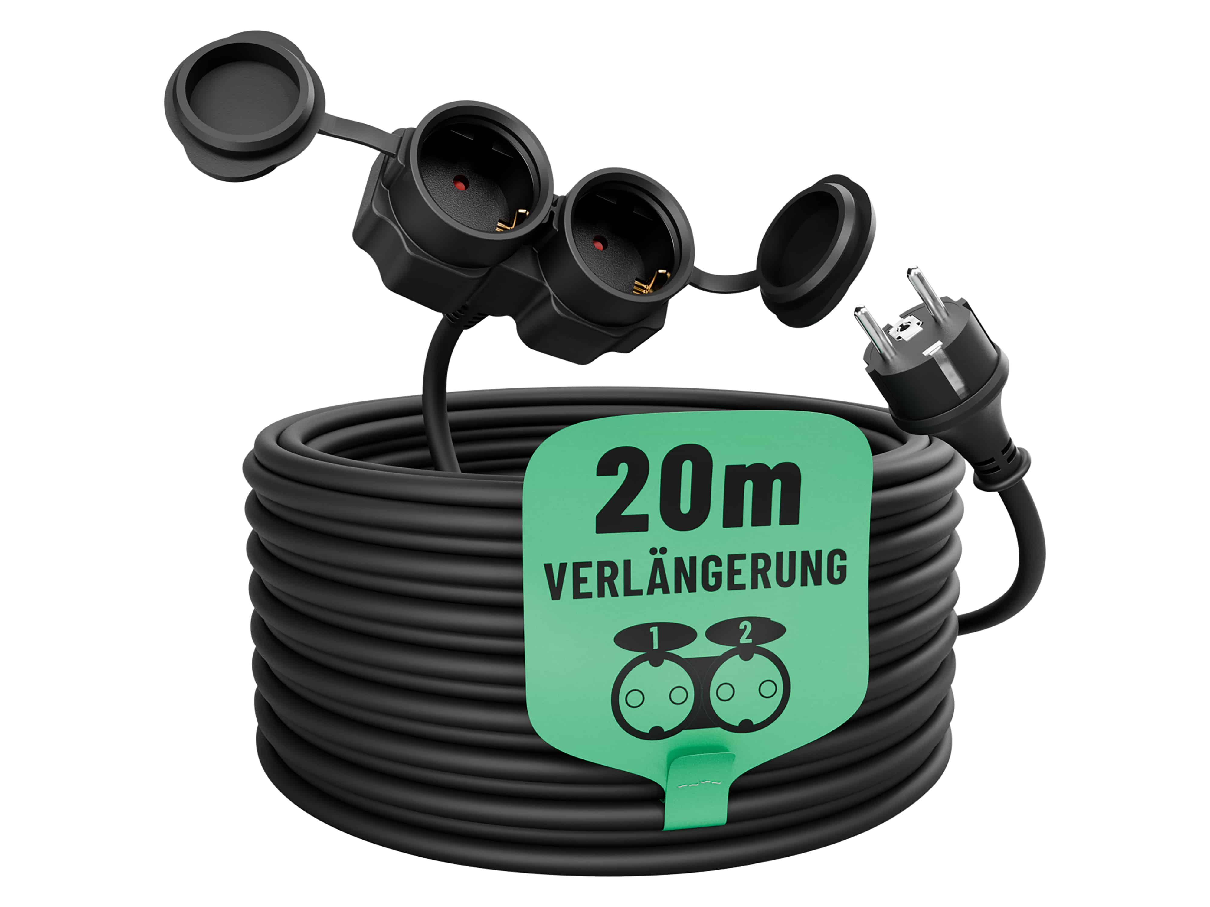 ABSINA Verlängerungskabel 151232, 2-Fach, 20 m ABSINA Verlängerungskabel 151232, 2-Fach, 20 m