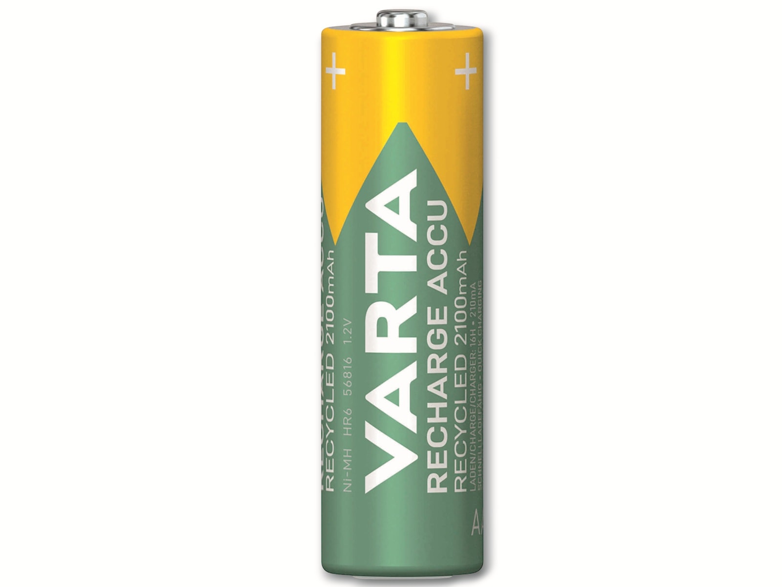 VARTA Akku NiMH, Mignon, AA, HR06, 1.2V/2100mAh, Accu Recycled, Pre-charged, 2er Pack VARTA Akku NiMH, Mignon, AA, HR06, 1.2V/2100mAh, Accu Recycled, Pre-charged, 2er Pack