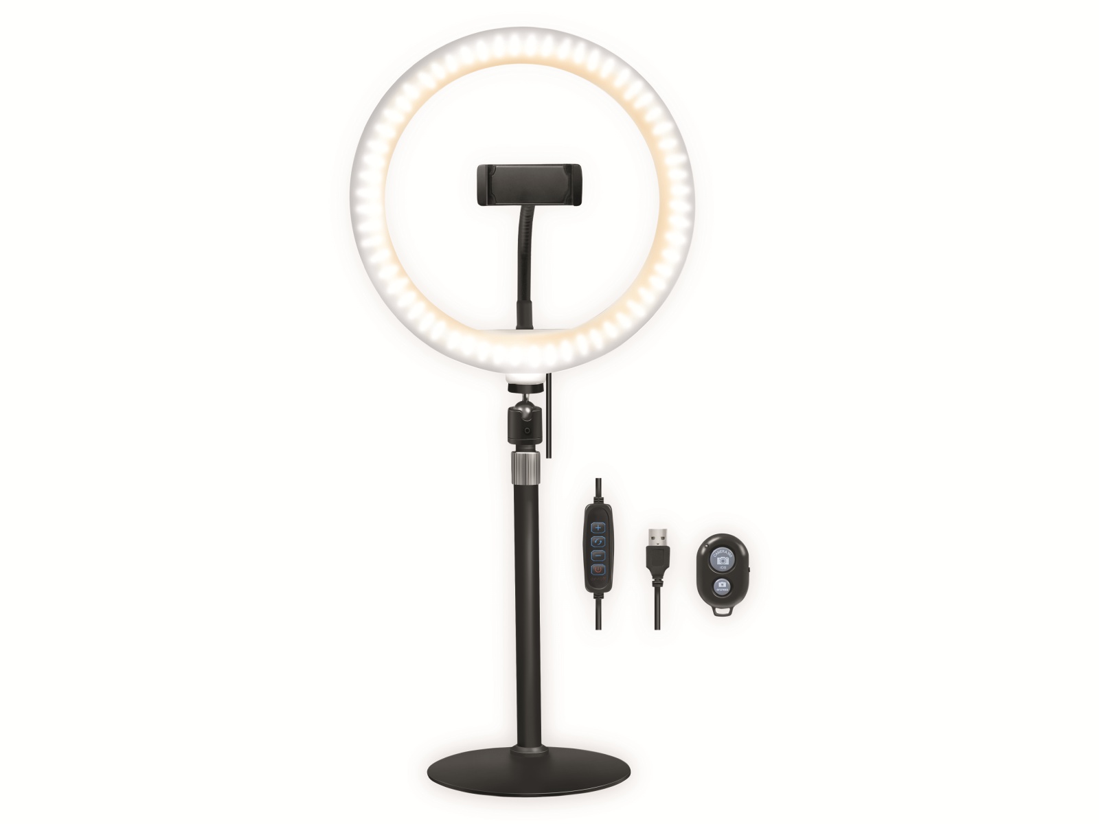 LOGILINK Smartphone-LED-Ringlicht AA0152, Ø25cm, Stativ, Fernauslöser, Lichtregler LOGILINK Smartphone-LED-Ringlicht AA0152, Ø25cm, Stativ, Fernauslöser, Lichtregler