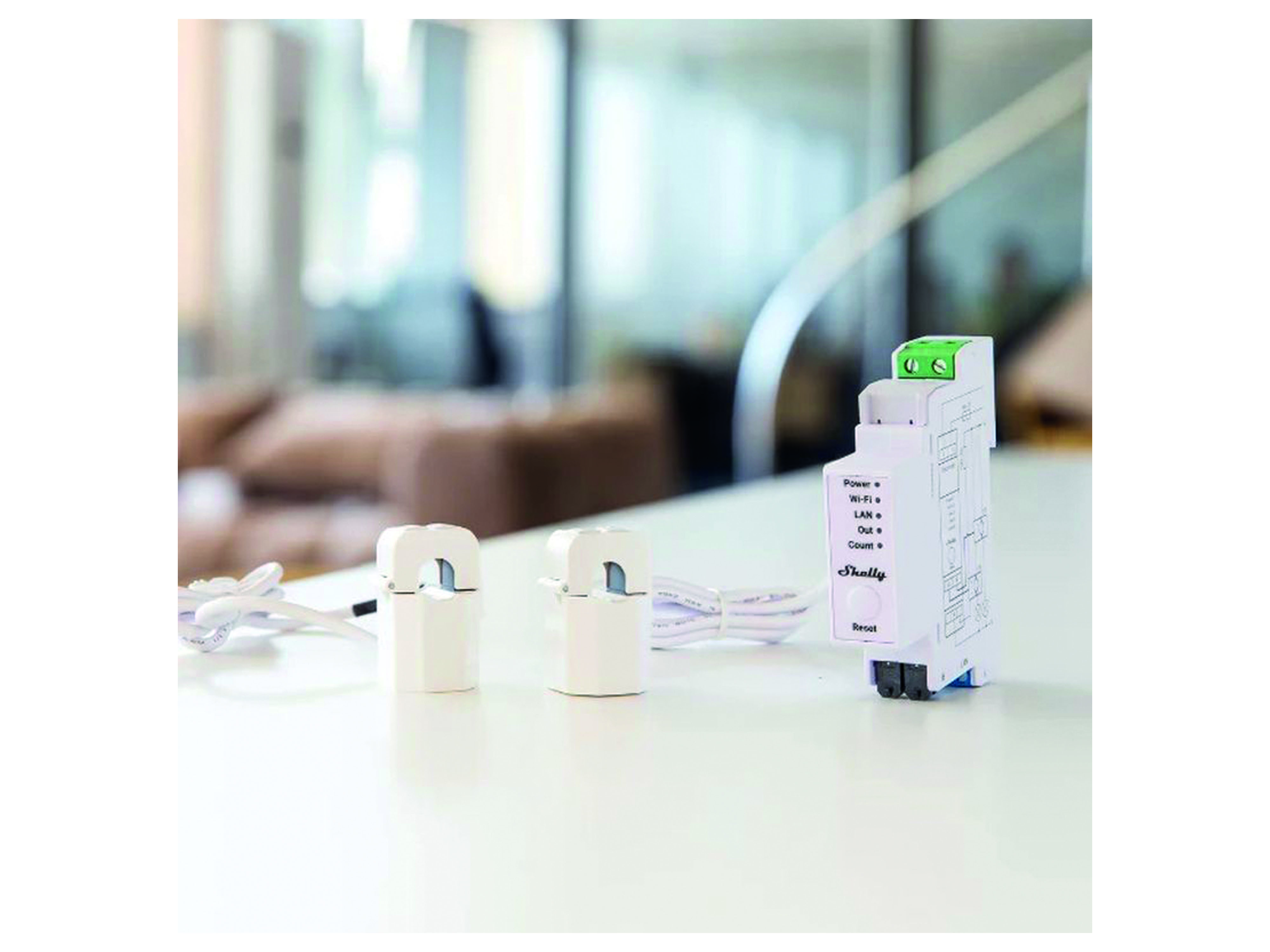 SHELLY WLAN-Stromzähler Pro EM 50A, 2x 50A Klemme, Wlan, Lan, BT