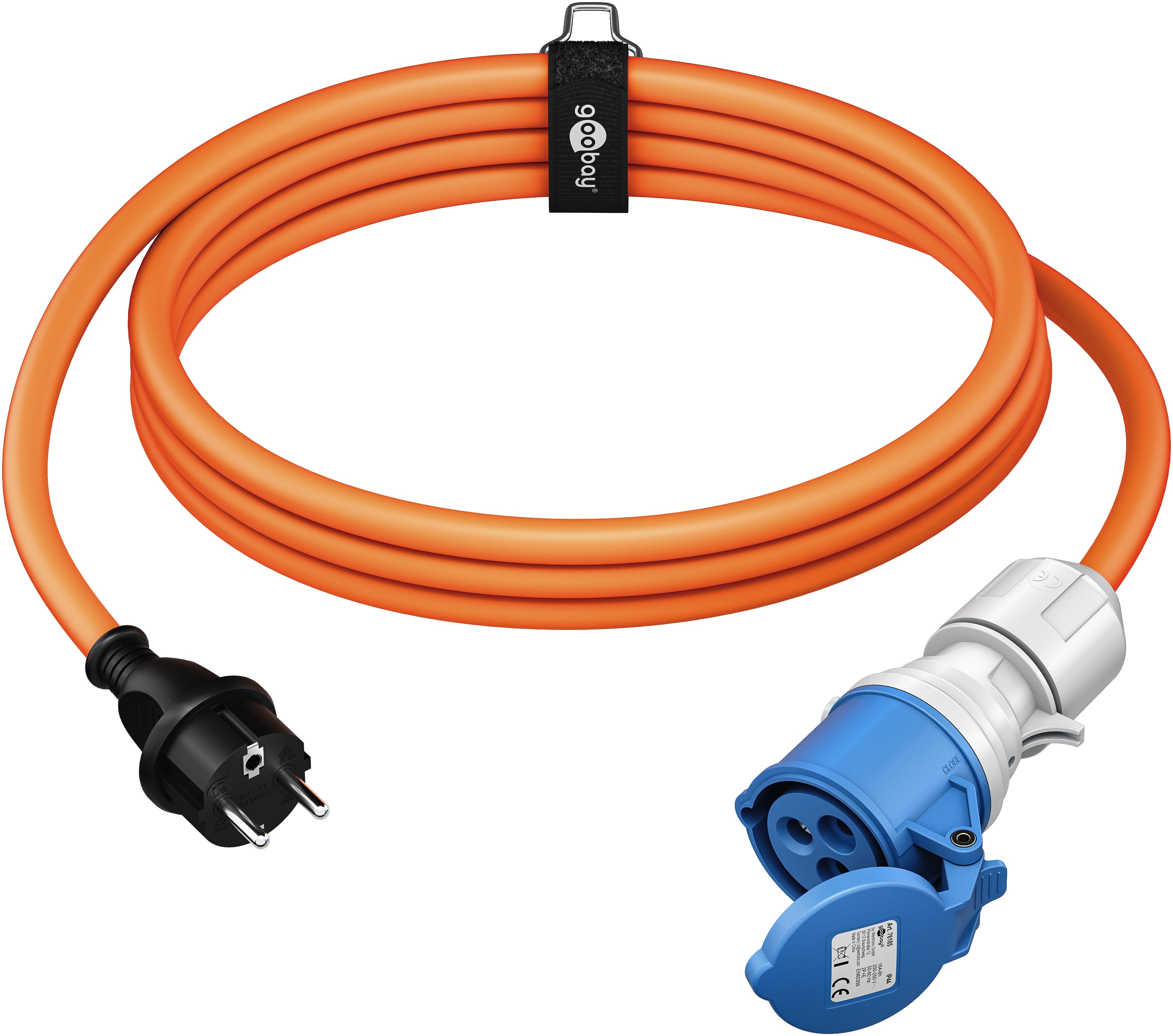 GOOBAY CEE-Adapterkabel 76219, 5 m, Stecker zu Schutzkontakt Stecker