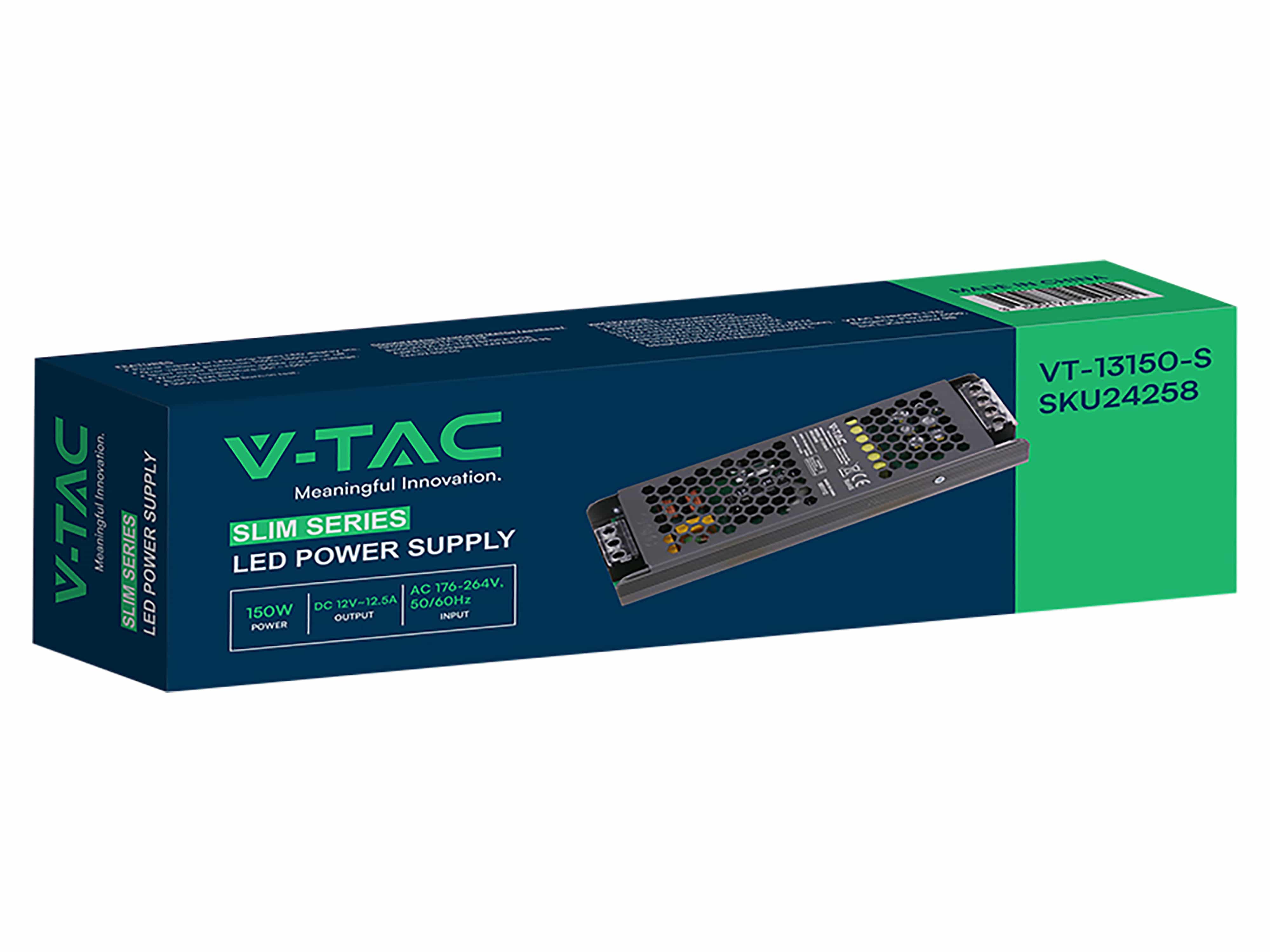 V-TAC Schaltnetzteil, VT-24258, 12V/12,5A, 150W, IP20 V-TAC Schaltnetzteil, VT-24258, 12V/12,5A, 150W, IP20